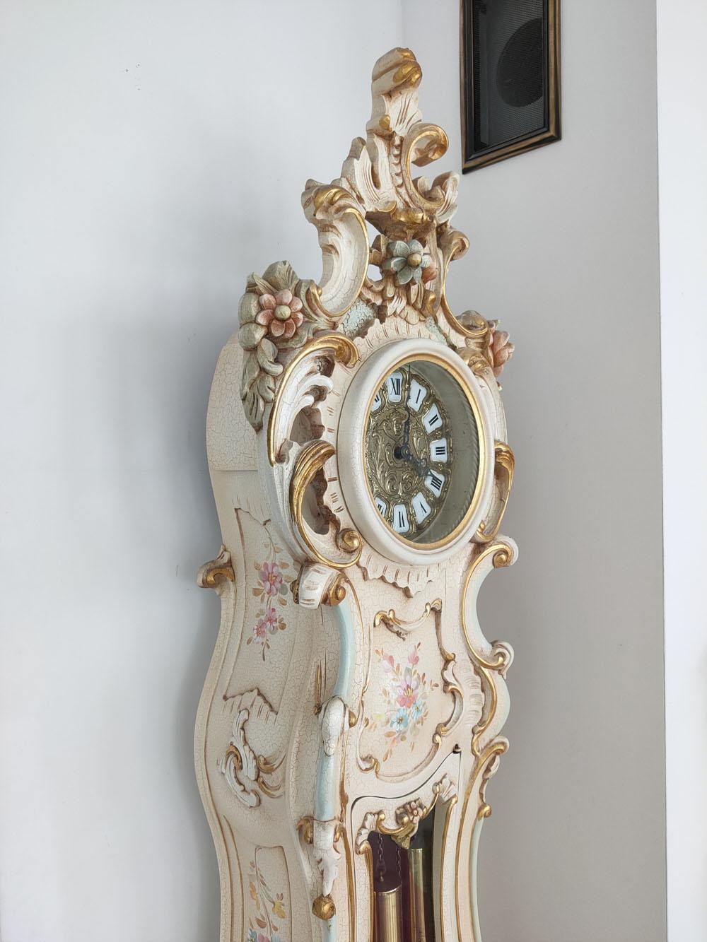 Grandfather Clock Venetian Rococo Style For Sale 1