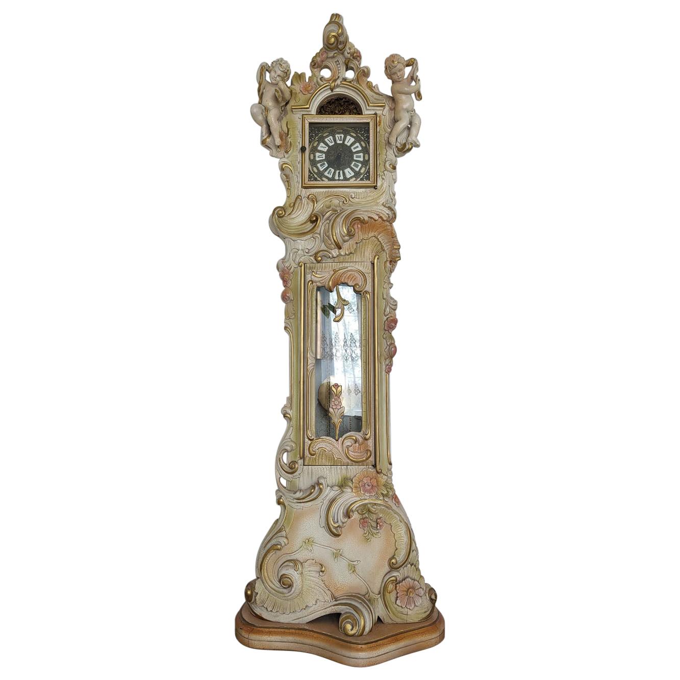 Grandfather Clock Venetian Rococo Style For Sale