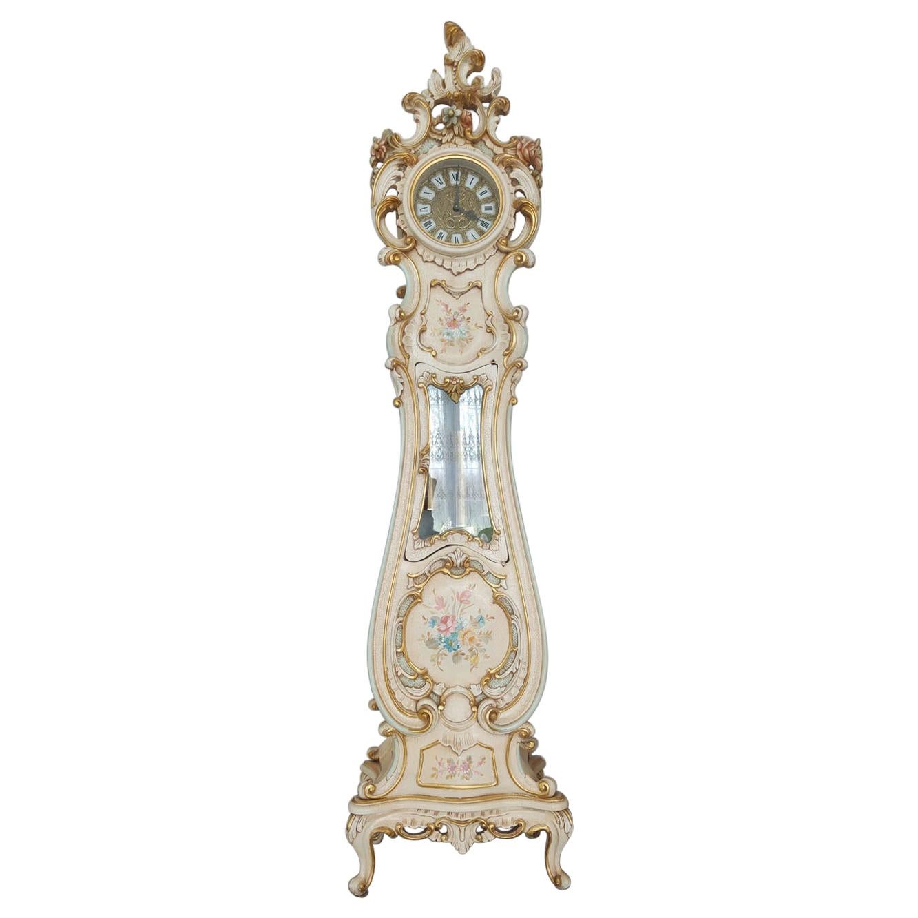 Grandfather Clock Venetian Rococo Style For Sale