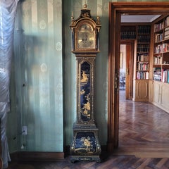 Greene & Greene laccato verde cineserie in legno Orologio europeo