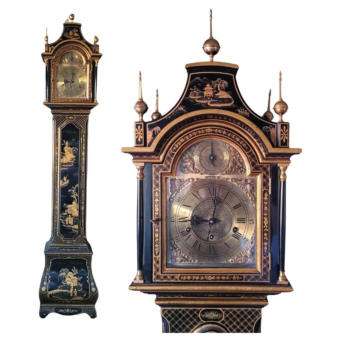 Abuelo lacado verde  chinoiserie madera  Reloj Europeo en venta