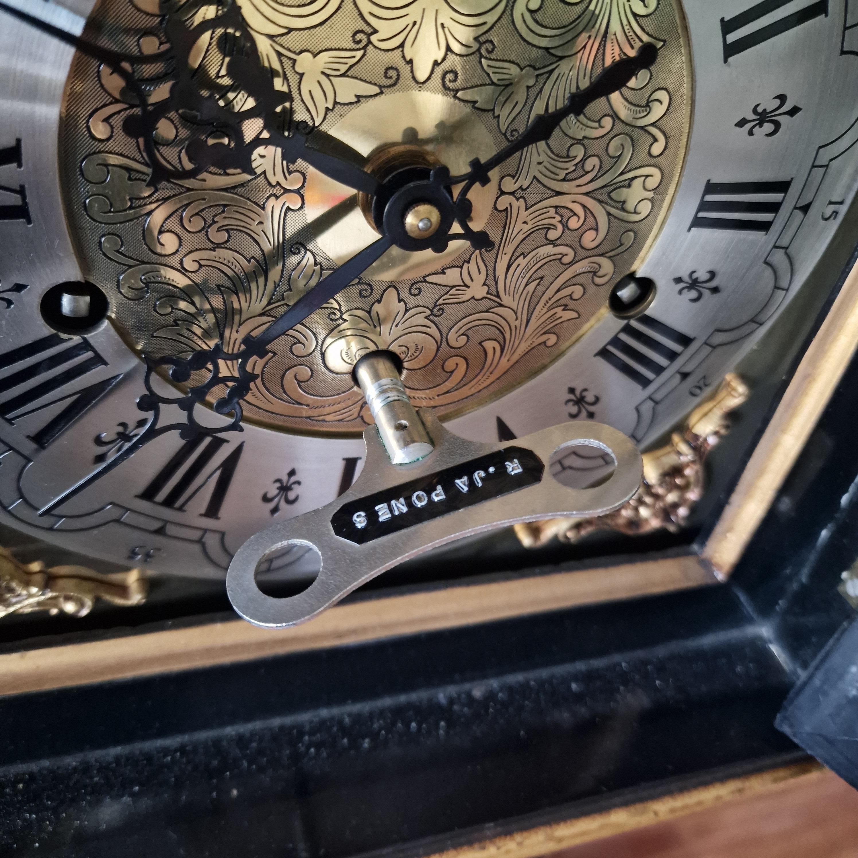 Grandfather red lacquer  chinoiserie wood  European Clock 9
