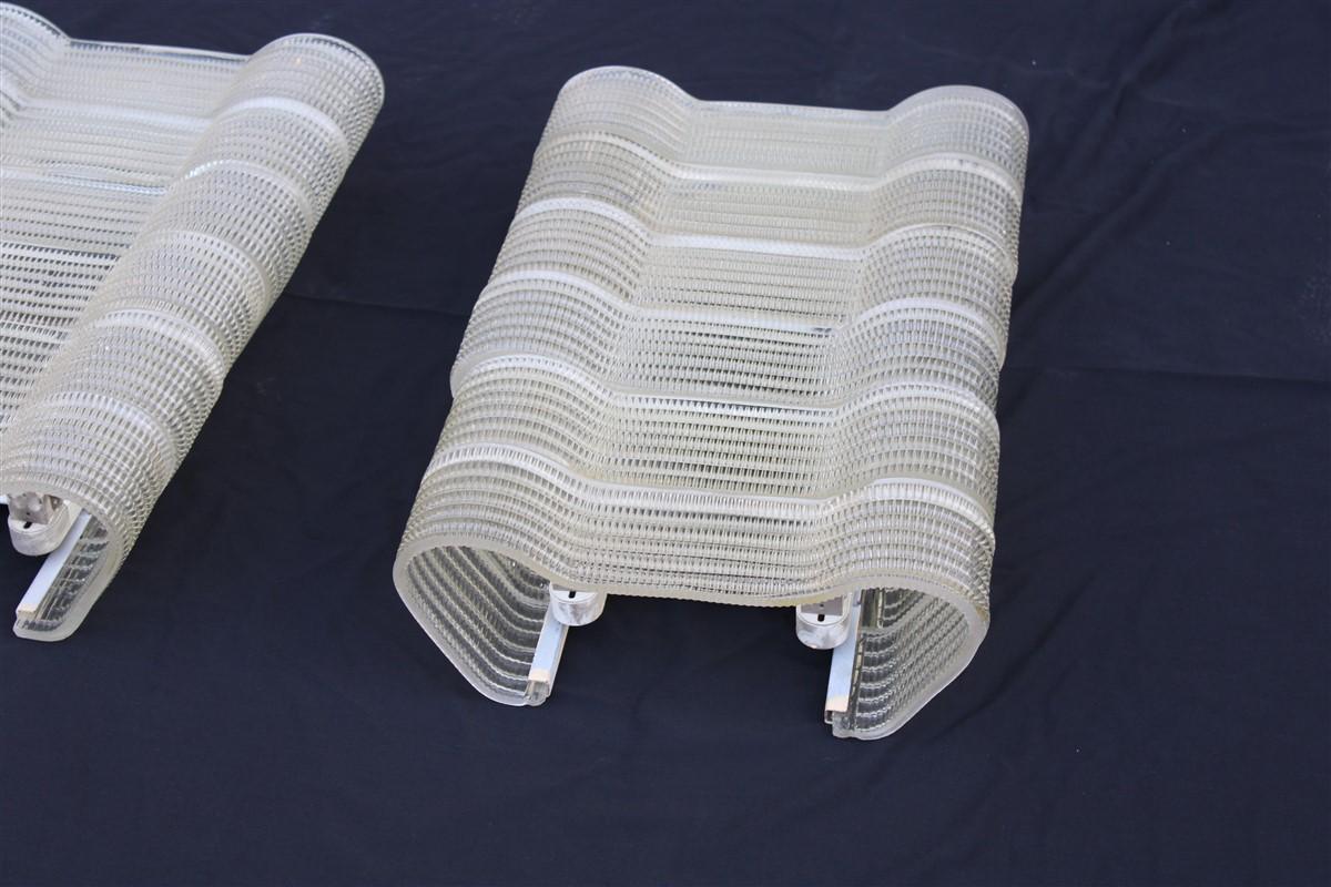 Apliques de Cristal de Murano Corrugado Venini Carlo Scarpa Años 1930 en venta 2