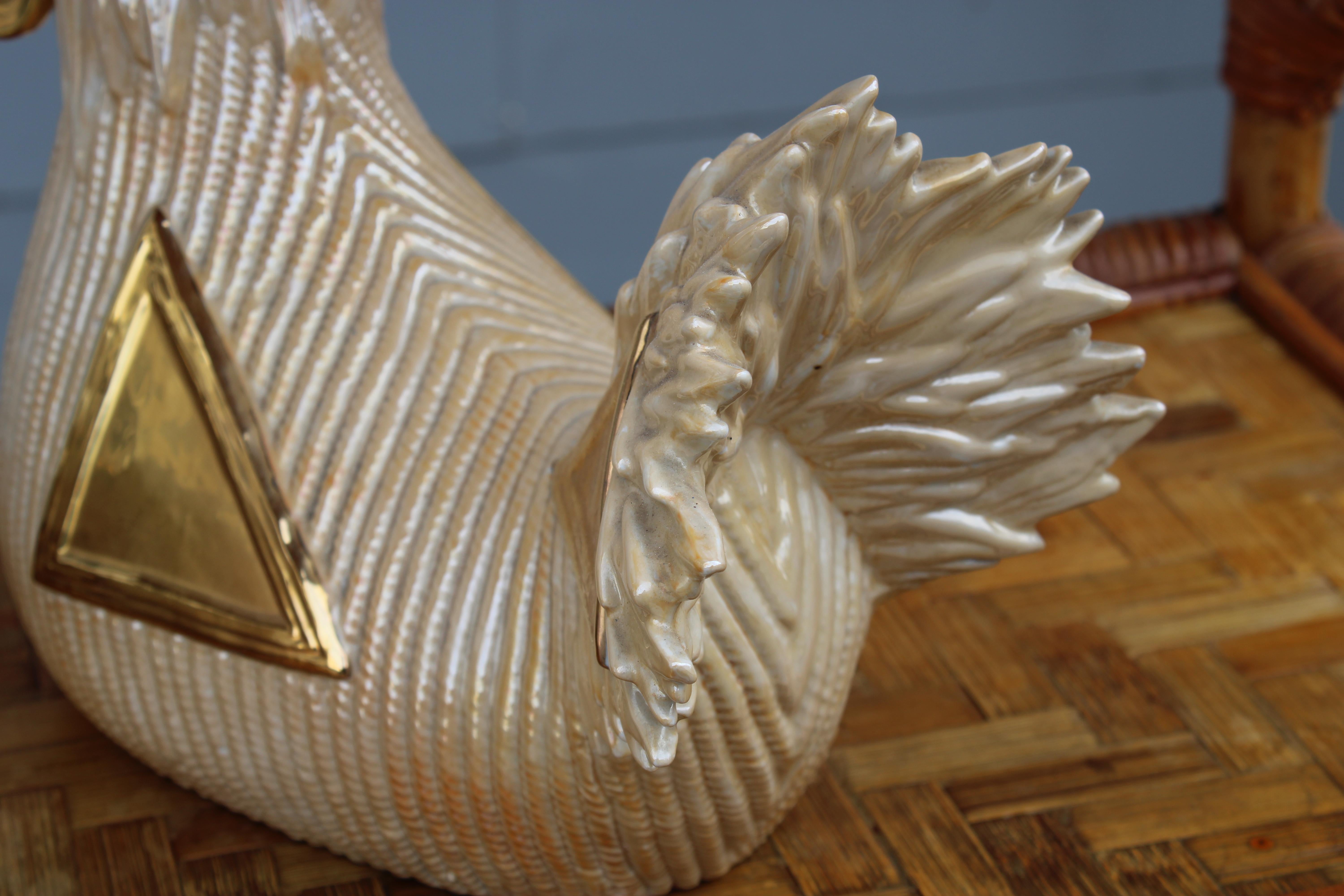 Grandes Esculturas Gallina y Gallo Italia 1970 en Oro 24 KT en venta 2
