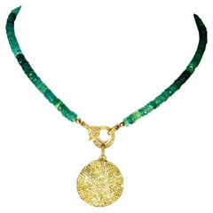 Grandidierite and Diamond Pendant Necklace Set in Vermeil