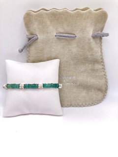 Grandidierite Silver Stackable Bracelet