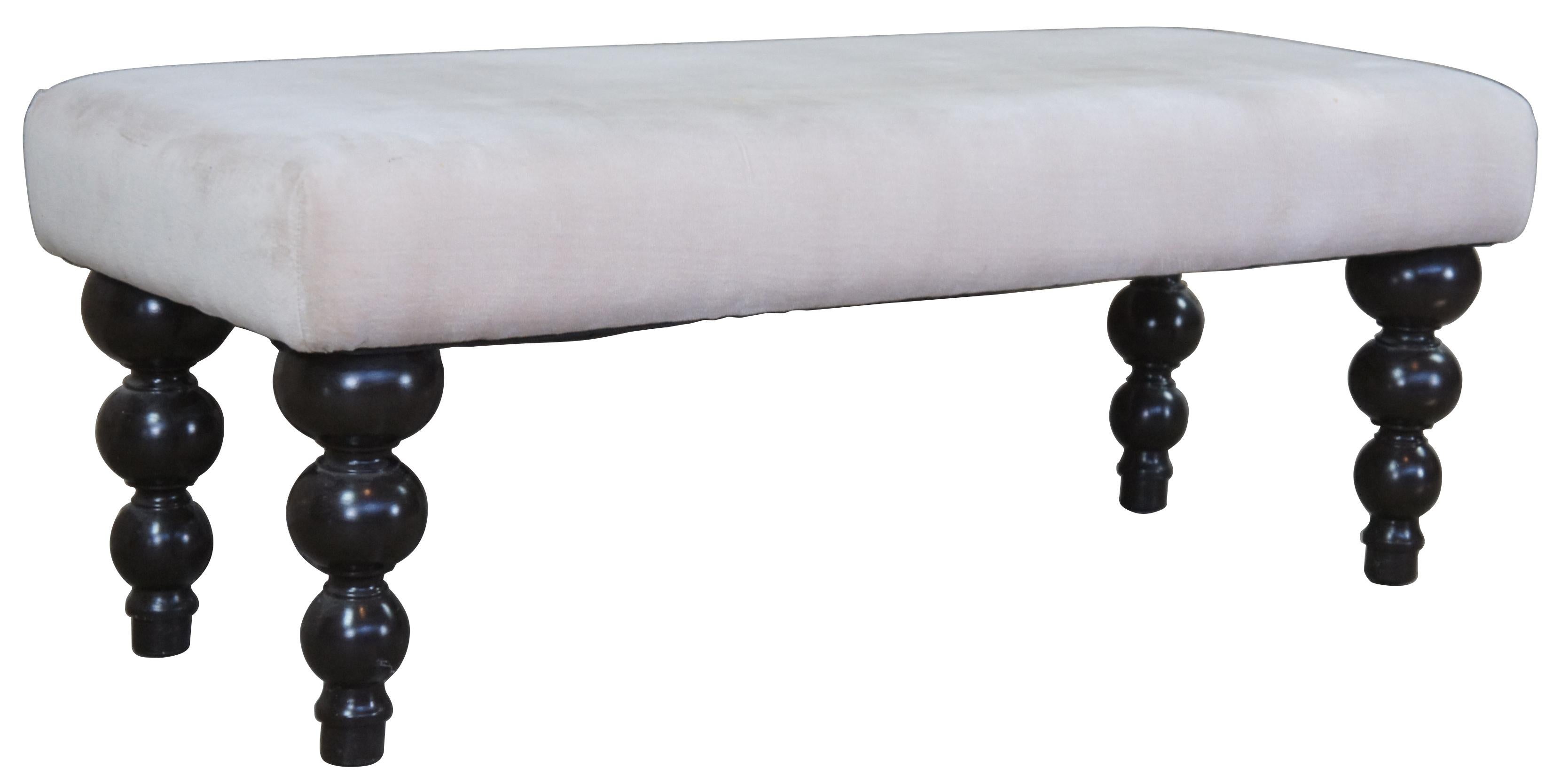 Vintage Grandin Road Ballard Designs bench. Features a rectangular shape with graduated stacked ball legs. Measures: 48