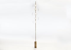Grandine Five Lights Aged Brass Handblown Glass Contemporary Italian Floor Lamp
