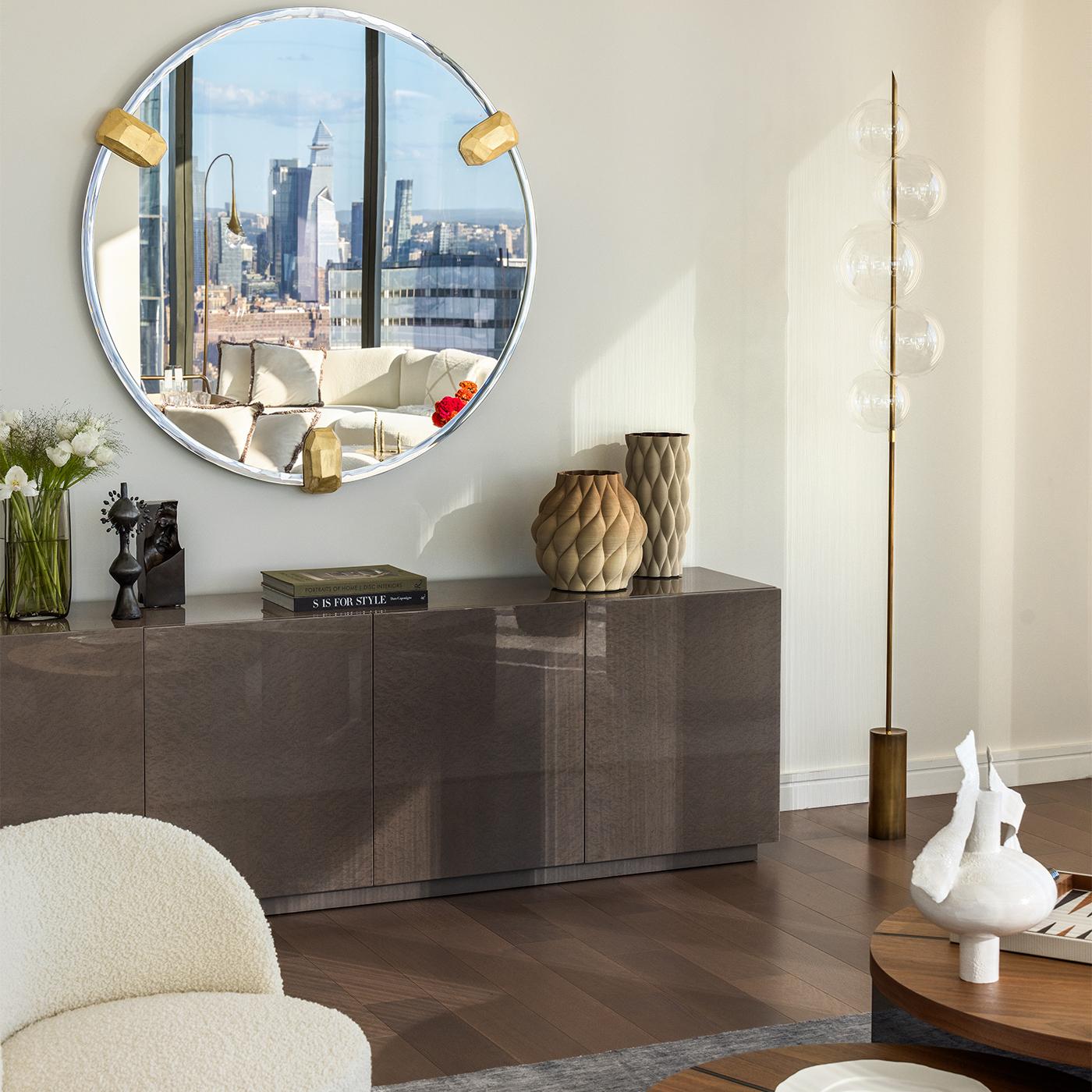 Italian Grandine Five-Light Aged Brass Floor Lamp by Silvio Mondino Studio For Sale