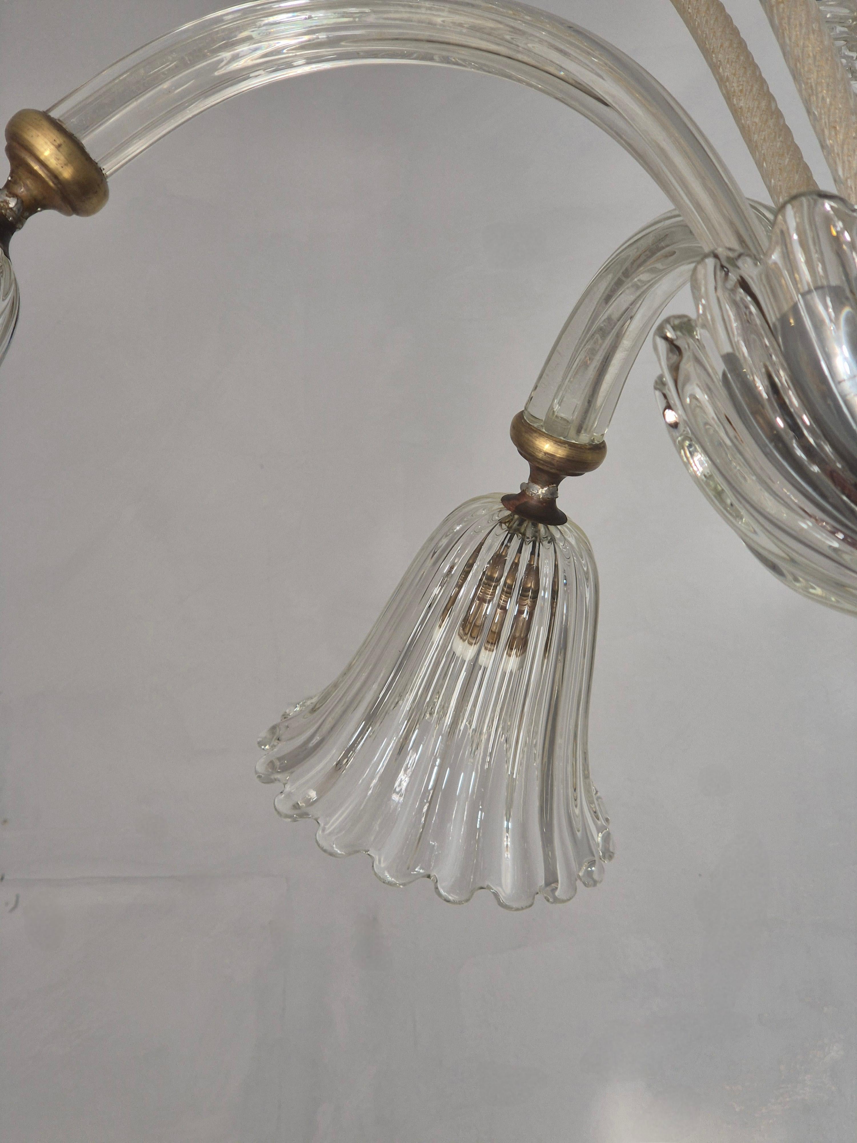 Vetro Grandioso lampadario di Murano modello Liberty, opera di Ercole Barovier, Italia anni '20. in vendita
