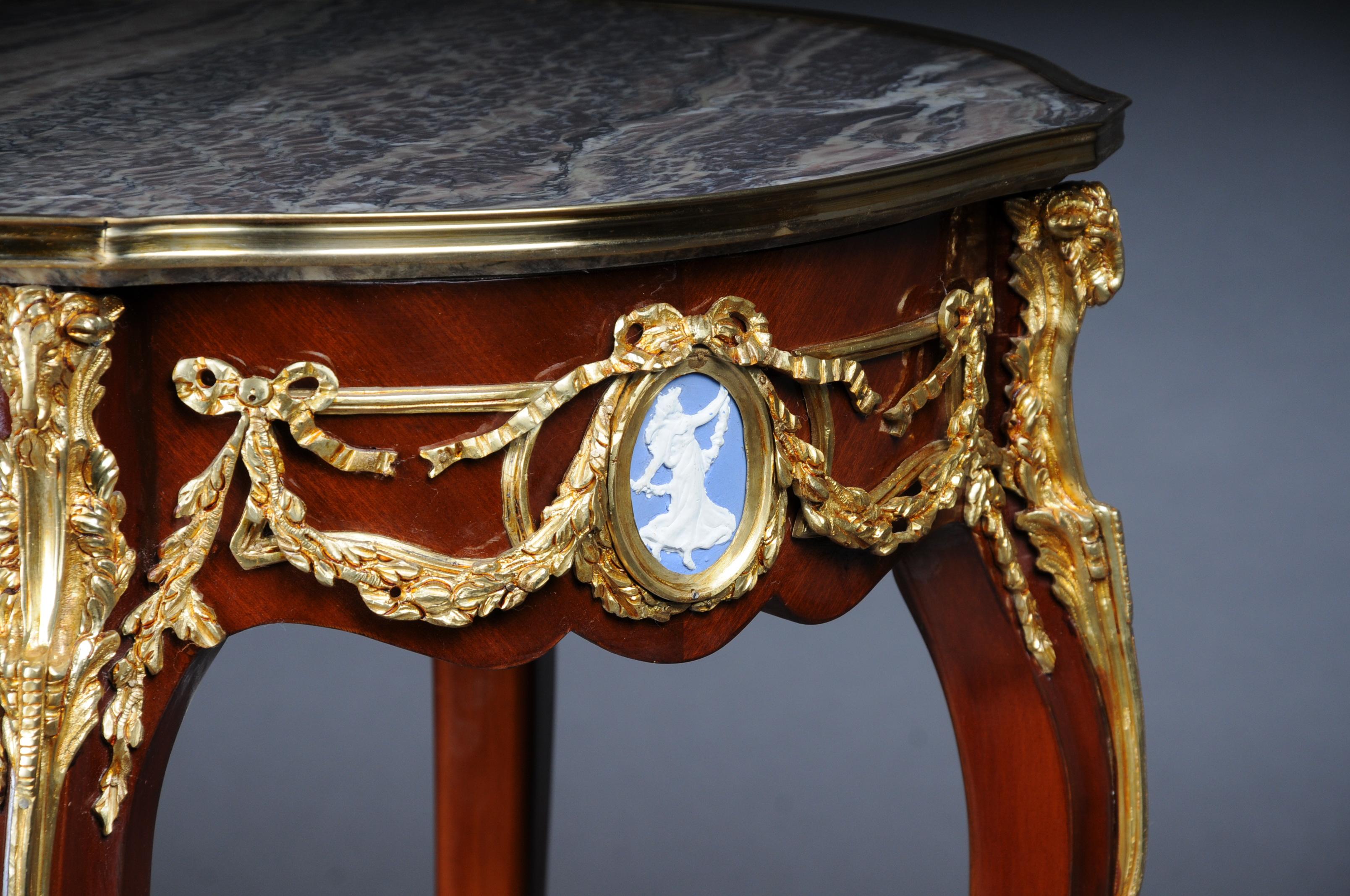 Beistelltisch im Louis-XV-Stil mit Bronze und Marmor aus Buchenholz im Louis-XV-Stil im Angebot 6