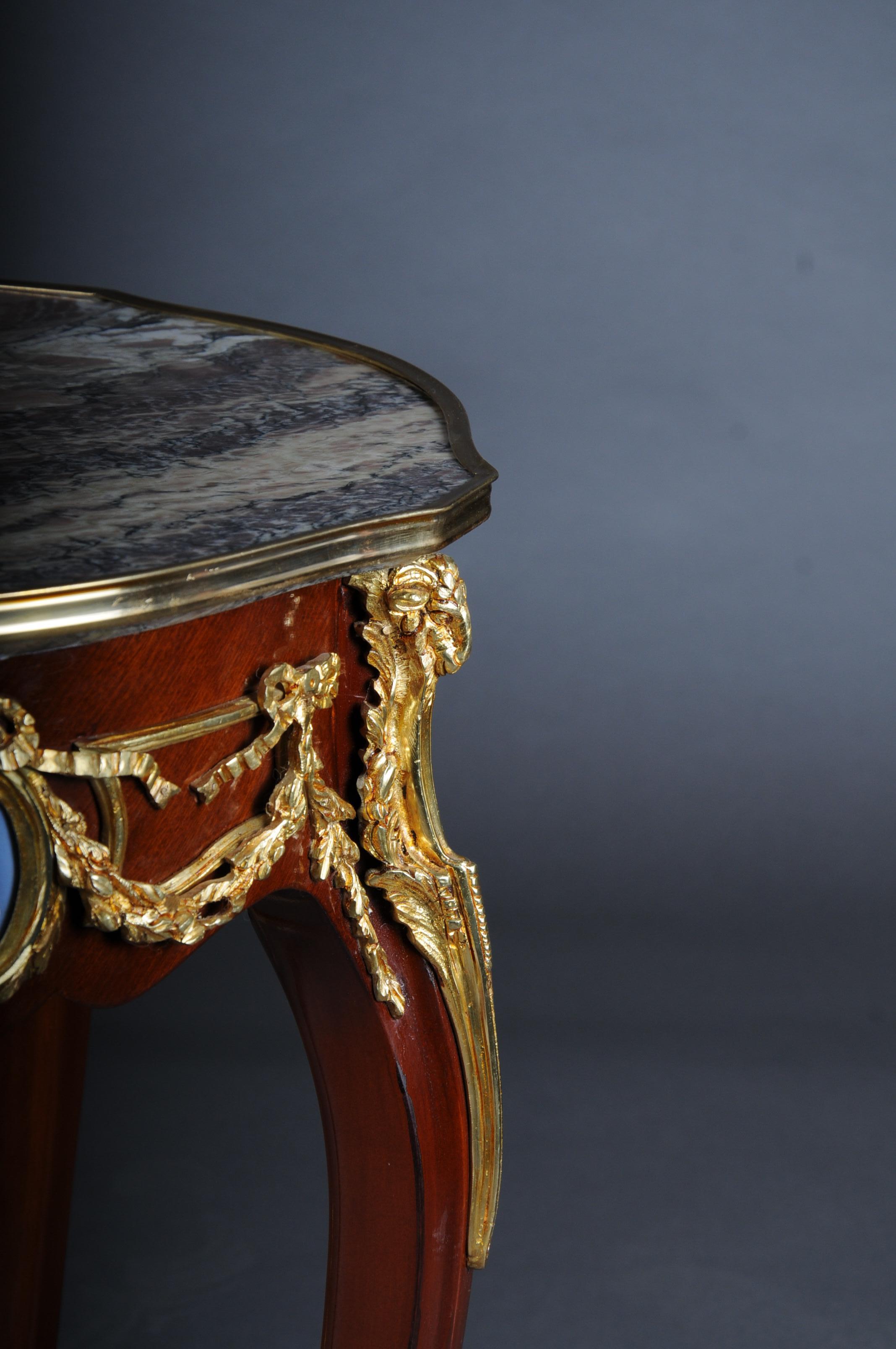 Grandiose Side Table with Bronze Louis XV Marble Beech Wood For Sale 6