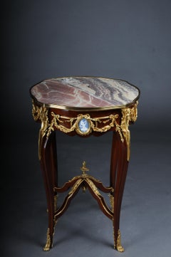 Grandiose Side Table with Bronze Louis XV Marble Beech Wood