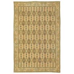 Vintage Grandiose Spanish Rug in Gold, Yellow, Green and Raffia Colors