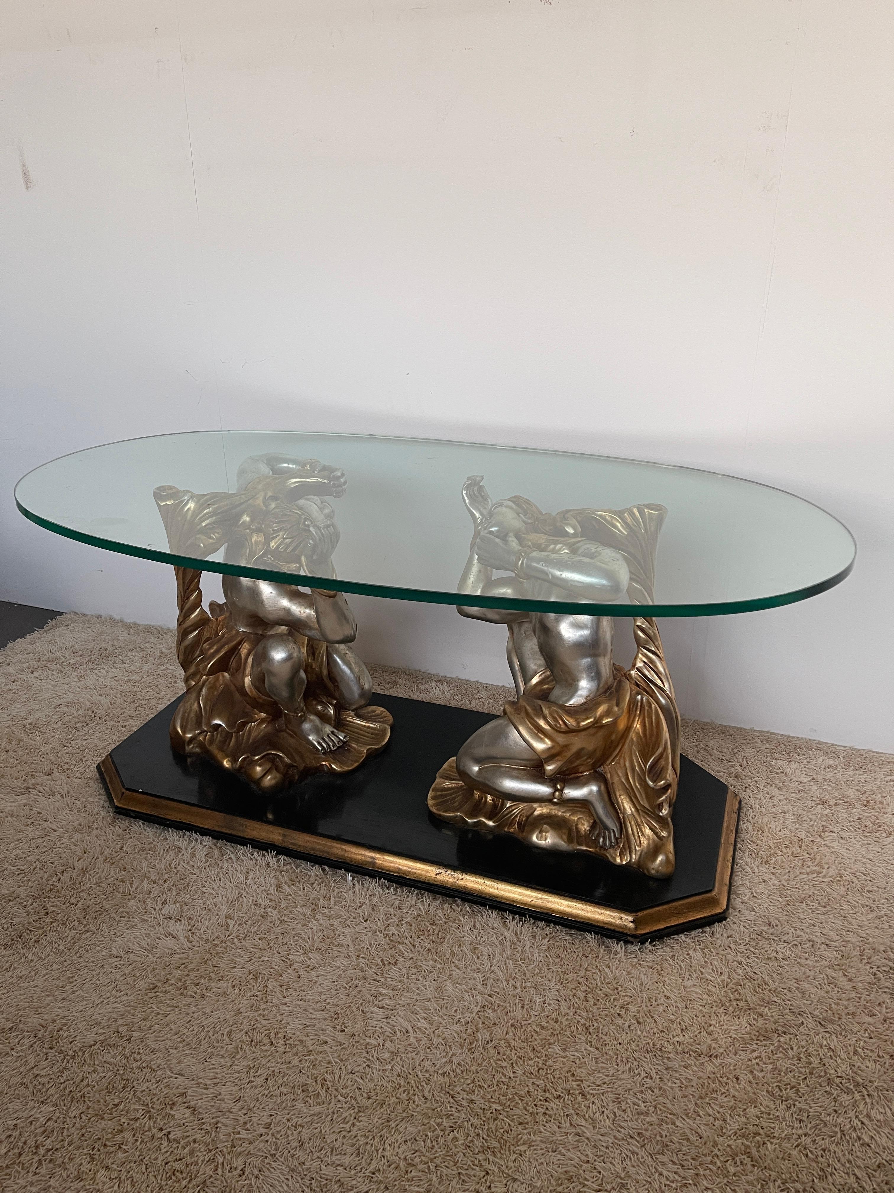 Grandiosa mesa de centro de escultura griega italiana del siglo XIX Art Nouveau en venta