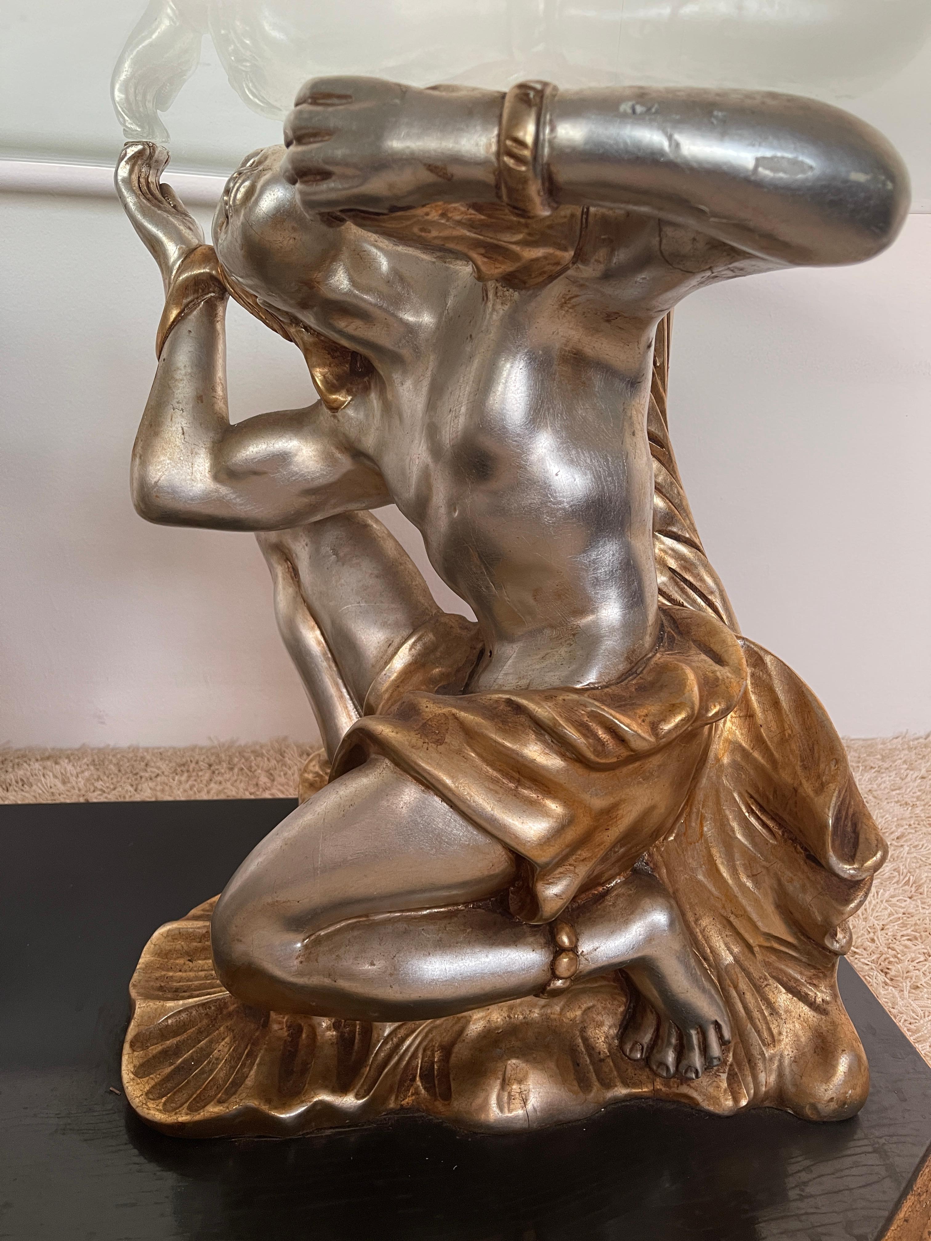 Grandiosa mesa de centro de escultura griega italiana del siglo XIX Tallado a mano en venta