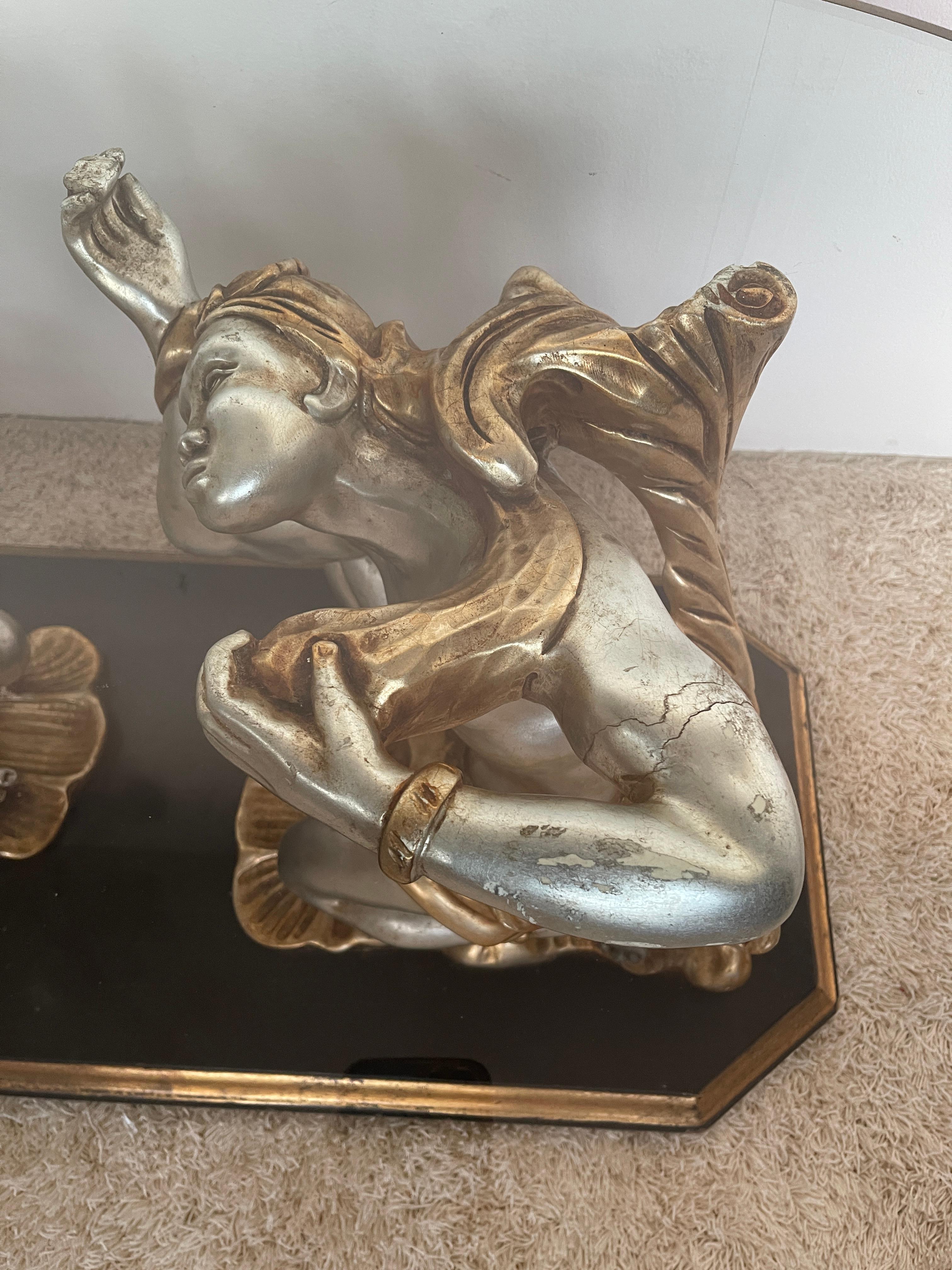 Grandiosa mesa de centro de escultura griega italiana del siglo XIX Silver en venta