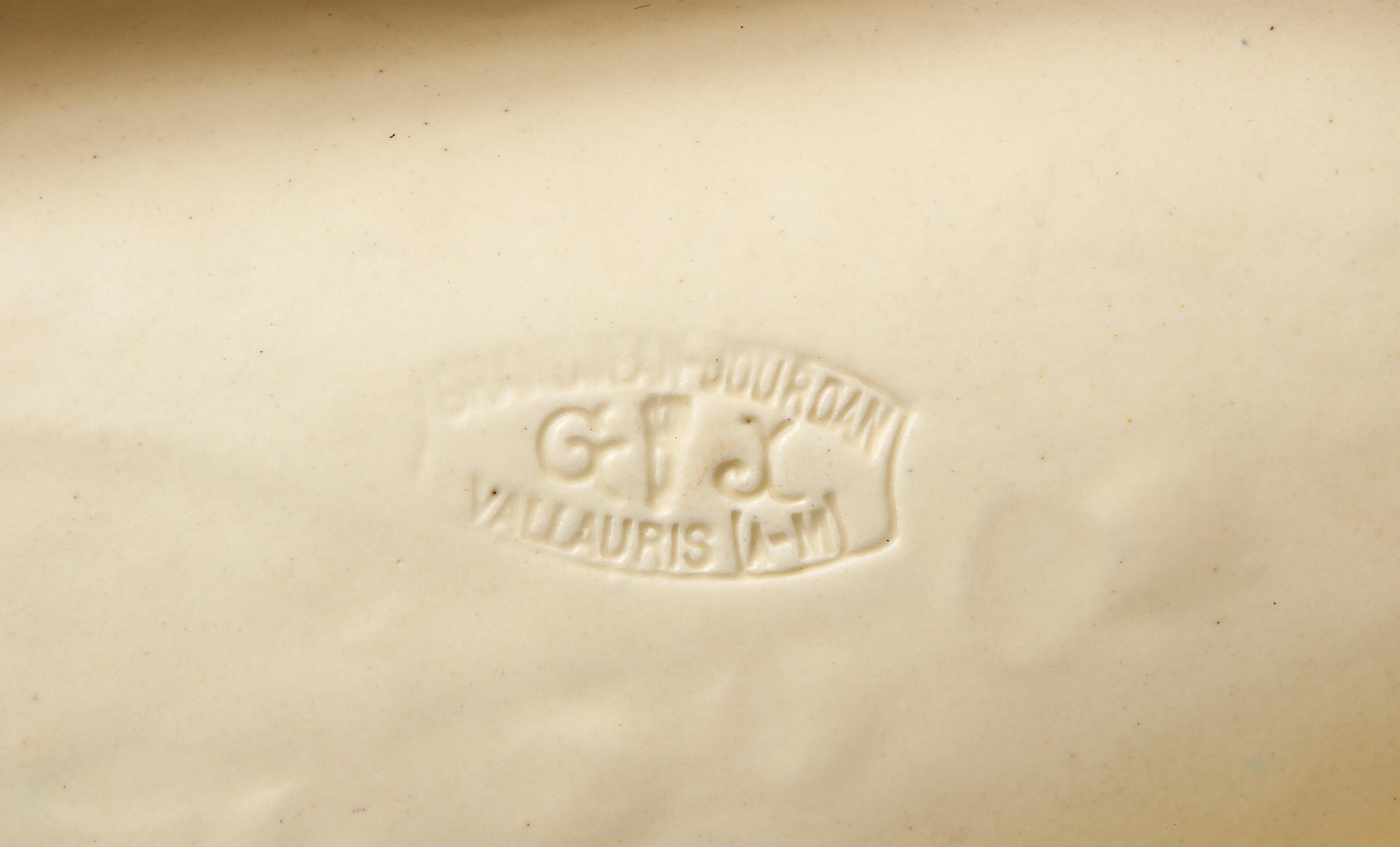 Bol en céramique faux bois par Grandjean Jourdan:: France:: c. années 1960 en vente 3