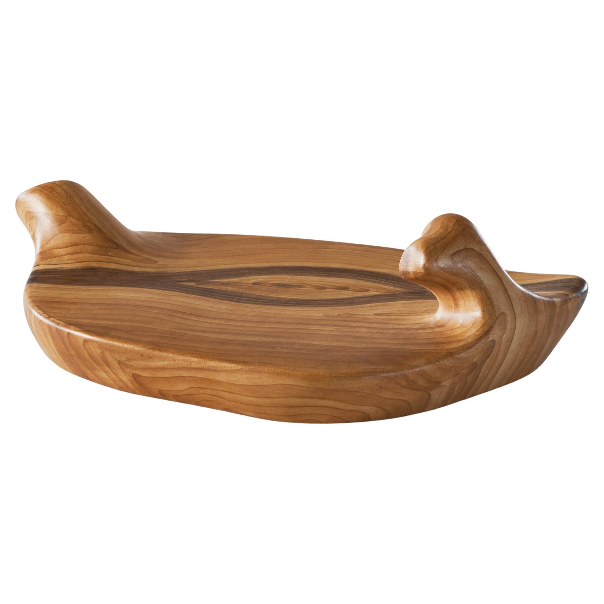 Centrotavola in ceramica 'Faux Bois' Grandjean Jourdan Vallauris, anni '60