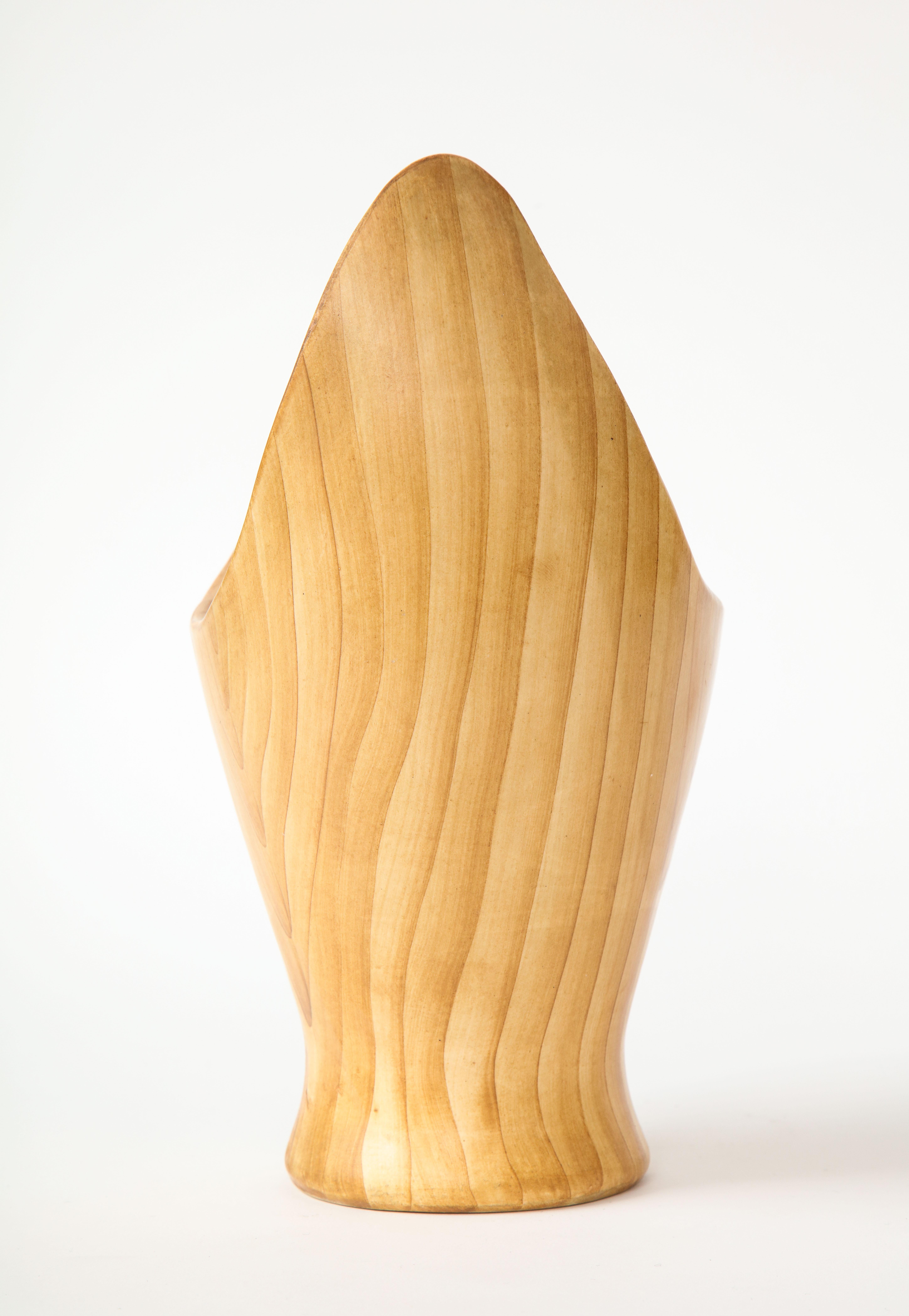 Faux Bois Ceramic Vase by Grandjean Jourdan, Vallauris, France, c. 1960 (Signed) For Sale 3