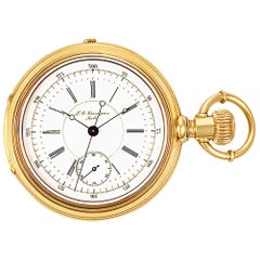 Grandjean Pocket Watch 1833 18 Karat White Dial Manual Watch