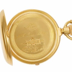 Grandjean Pocket Watch 1833 18 Karat White Dial Manual Watch