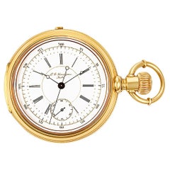 Grandjean Pocket Watch Ref 1833 18k Yellow Gold White Dial Manual Watch