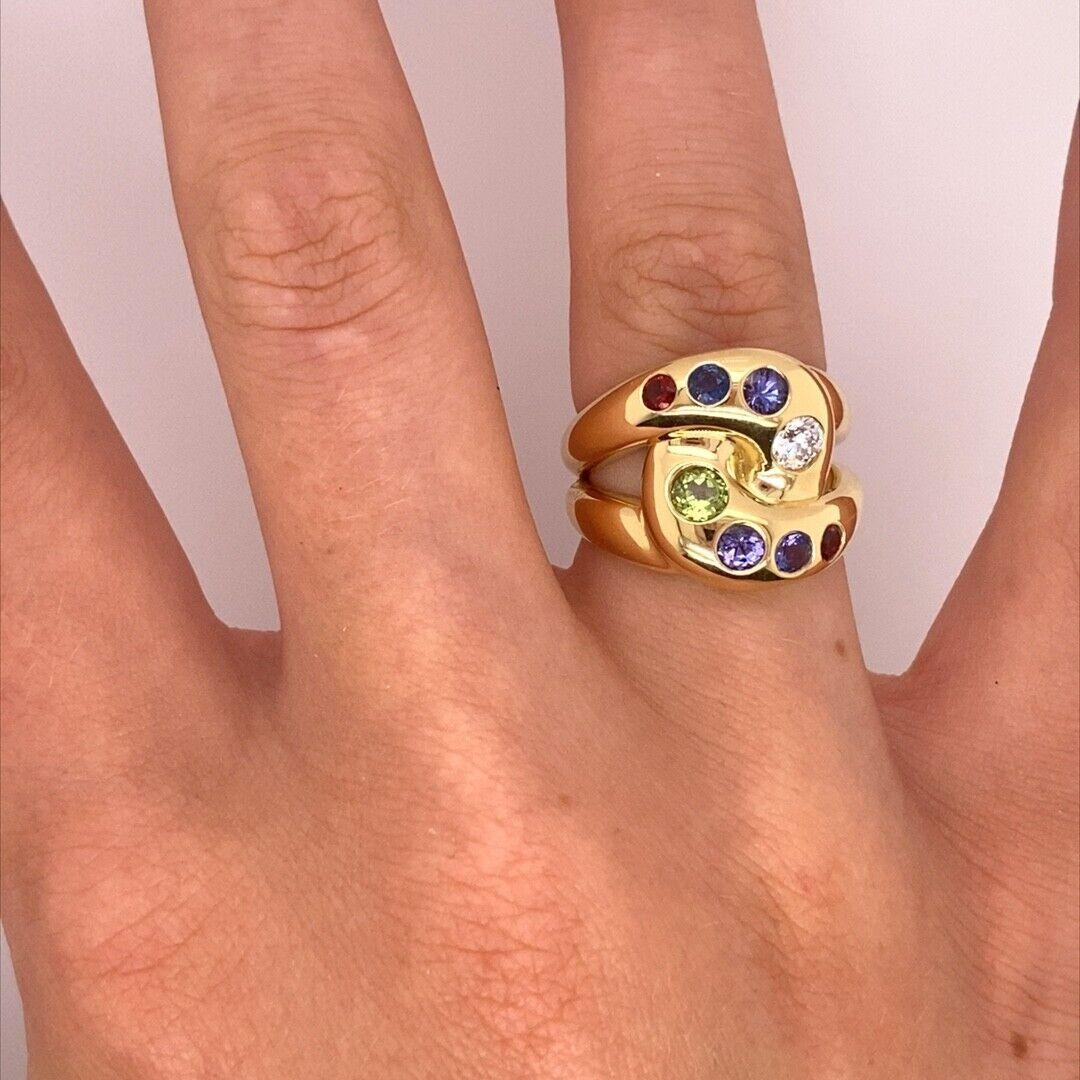 Großmutters Geburtsstein Ring mit 8 Steinen aus 18ct Gelbgold im Angebot 1