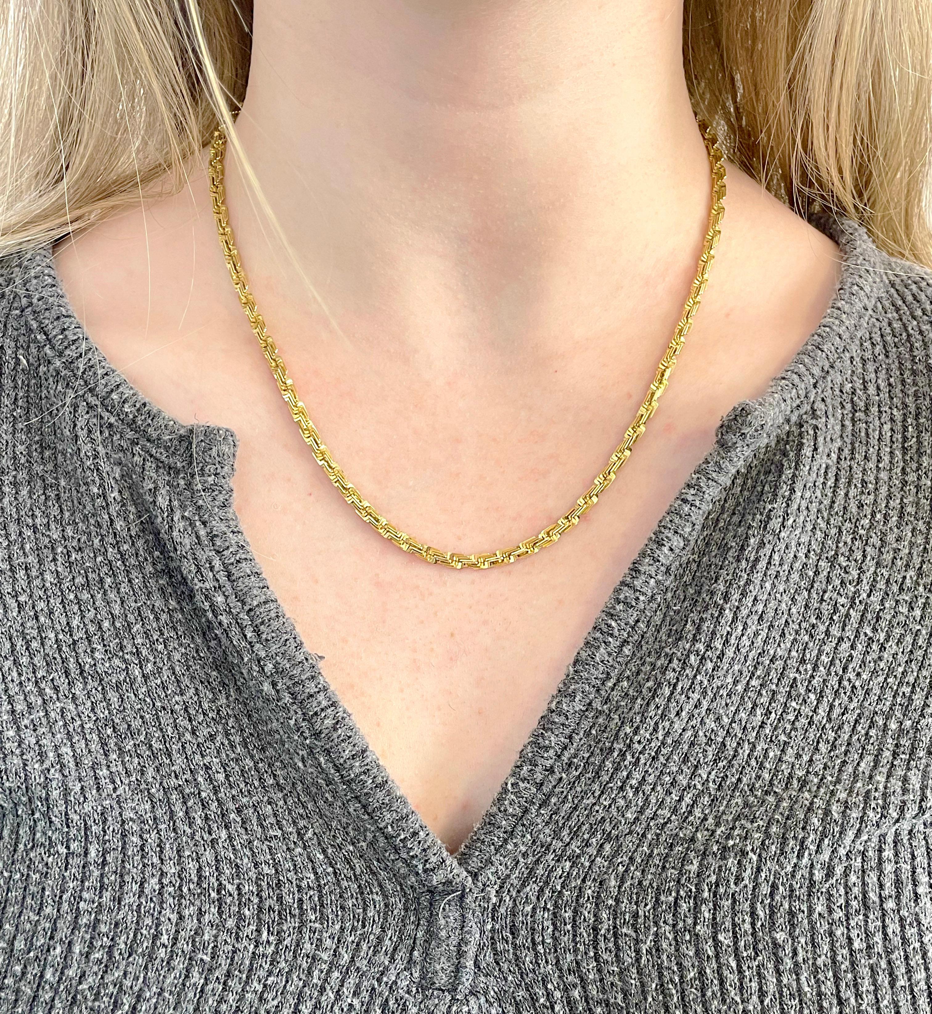 Dies ist eine maßgeschneiderte Grando Seilkette mit Diamantschliff! Jedes einzelne Glied wurde von Hand gefertigt und zu dieser erstaunlichen, dynamischen, einzigartigen Seilkette zusammengefügt! Die Kette Halskette ist 18 Zoll lang, perfekte Länge,