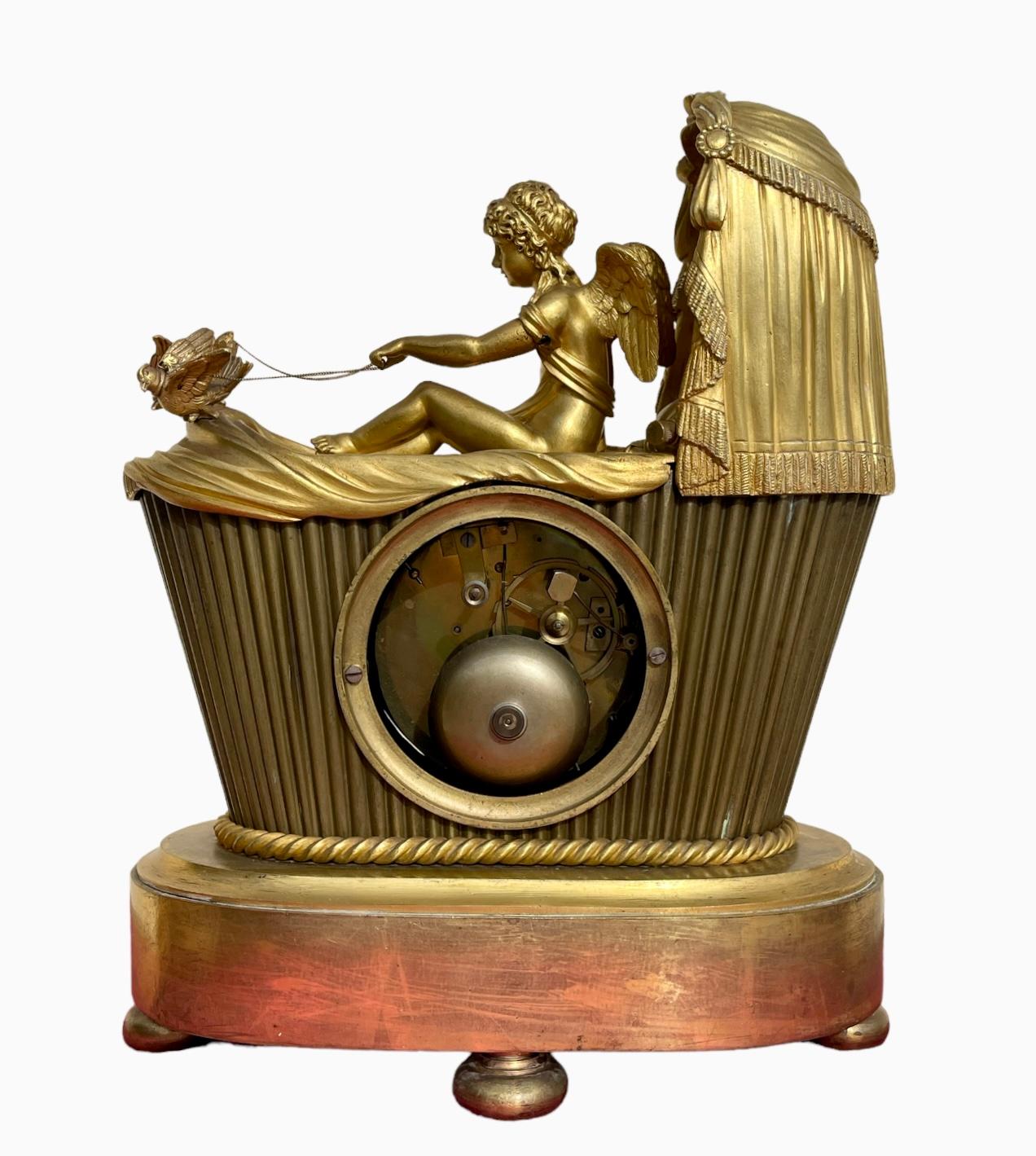 Grandvoinnet In Paris - Bronze Clock From The Empire Period For Sale 5