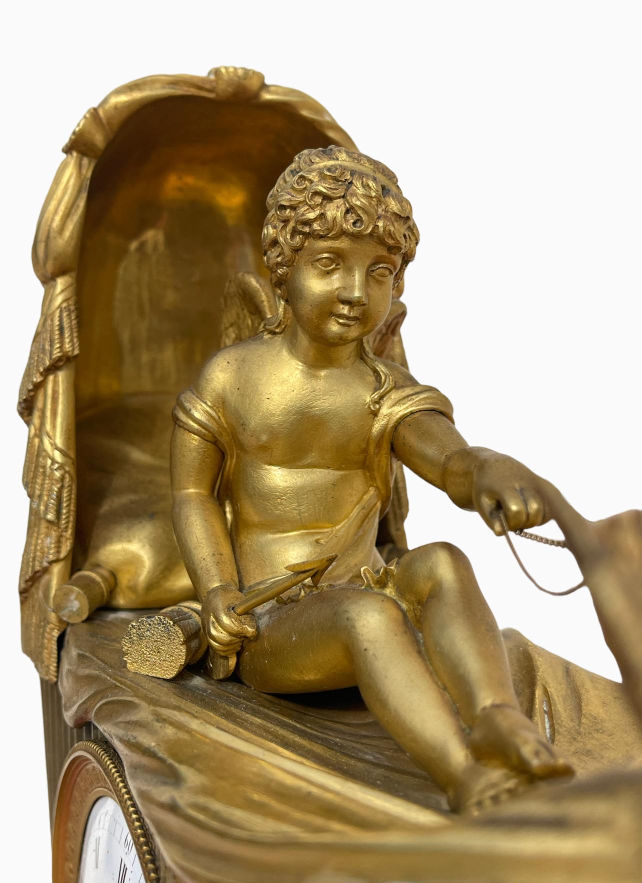 Grandvoinnet à Paris - Horloge en bronze de la période Empire Bon état - En vente à Beaune, FR
