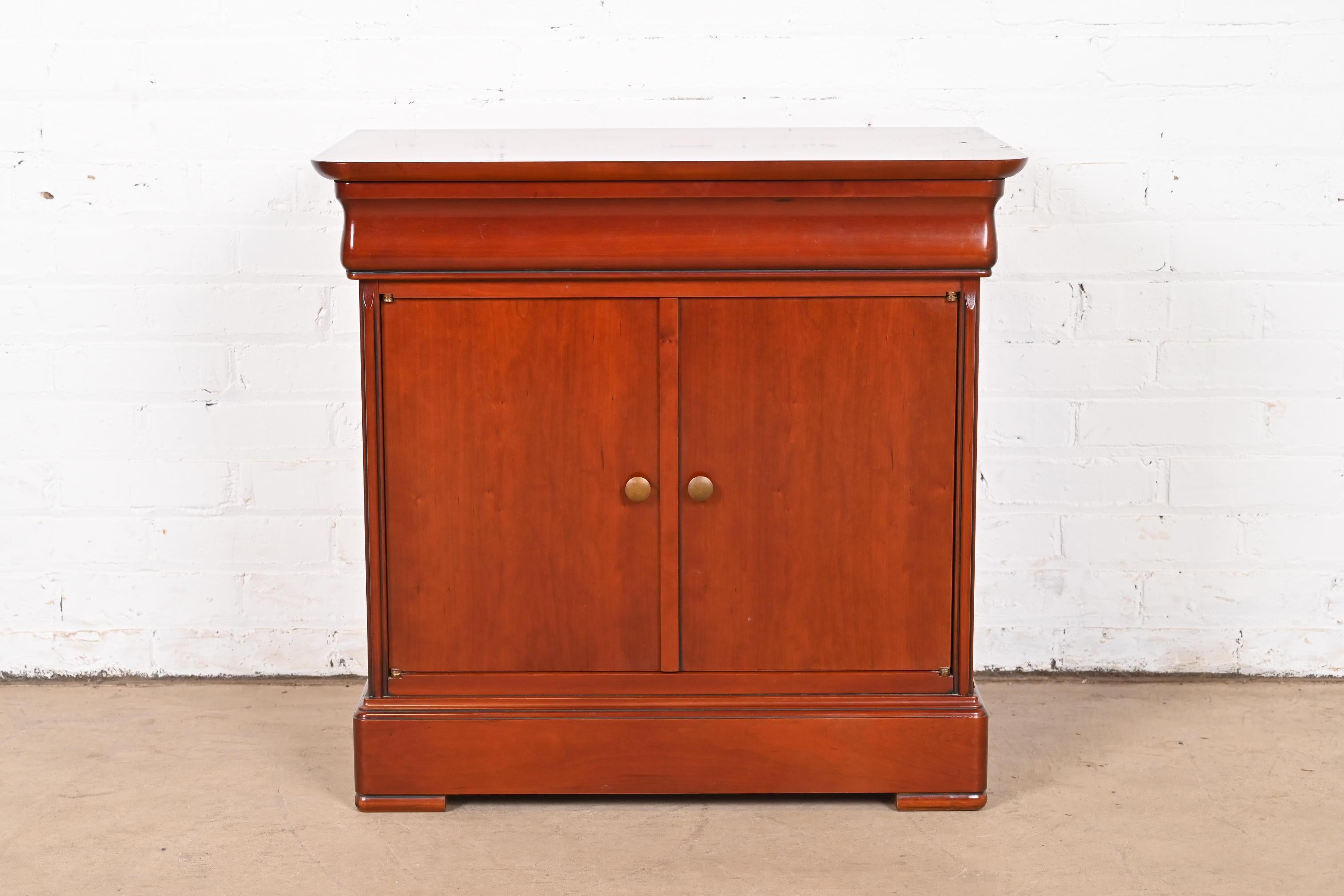 Grange French Louis Philippe Cherry Wood Bedside Chest In Good Condition In South Bend, IN