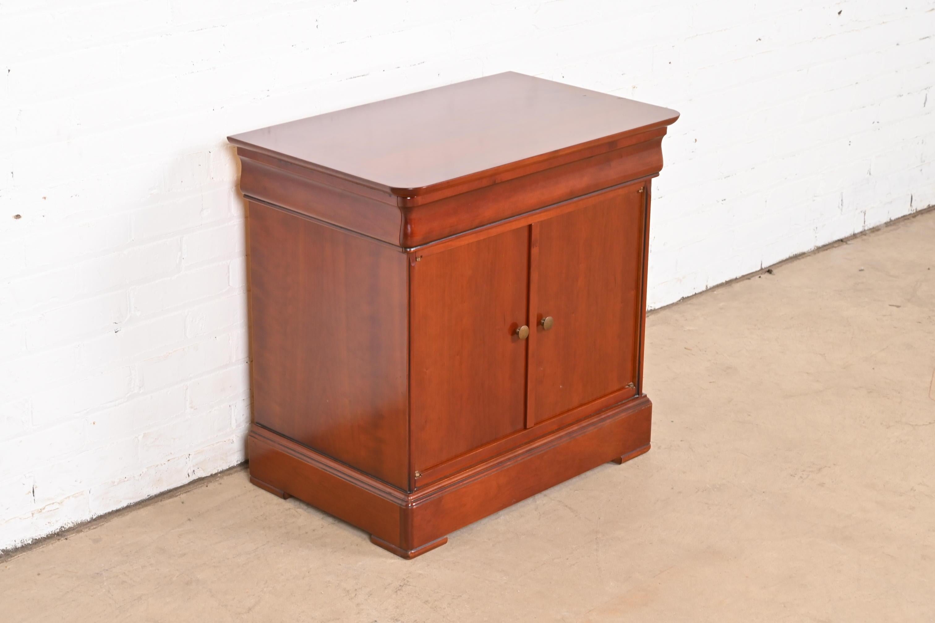 Grange French Louis Philippe Cherry Wood Bedside Chest 1