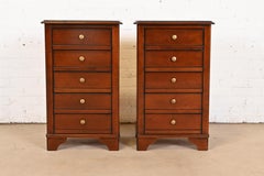 Grange French Louis Philippe Cherry Wood Bedside Chests, Pair
