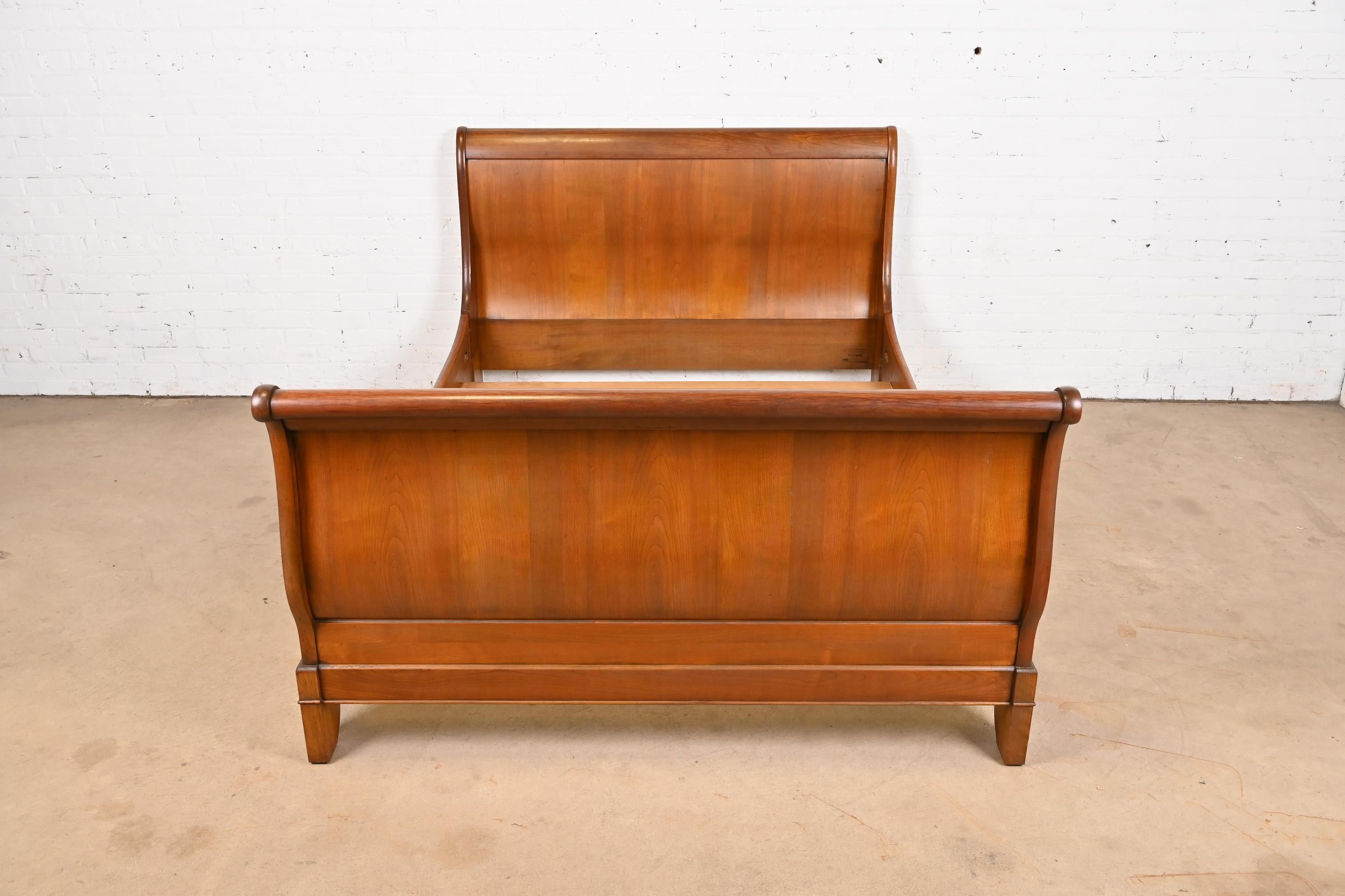 American Grange French Louis Philippe Cherry Wood Full Size Sleigh Bed