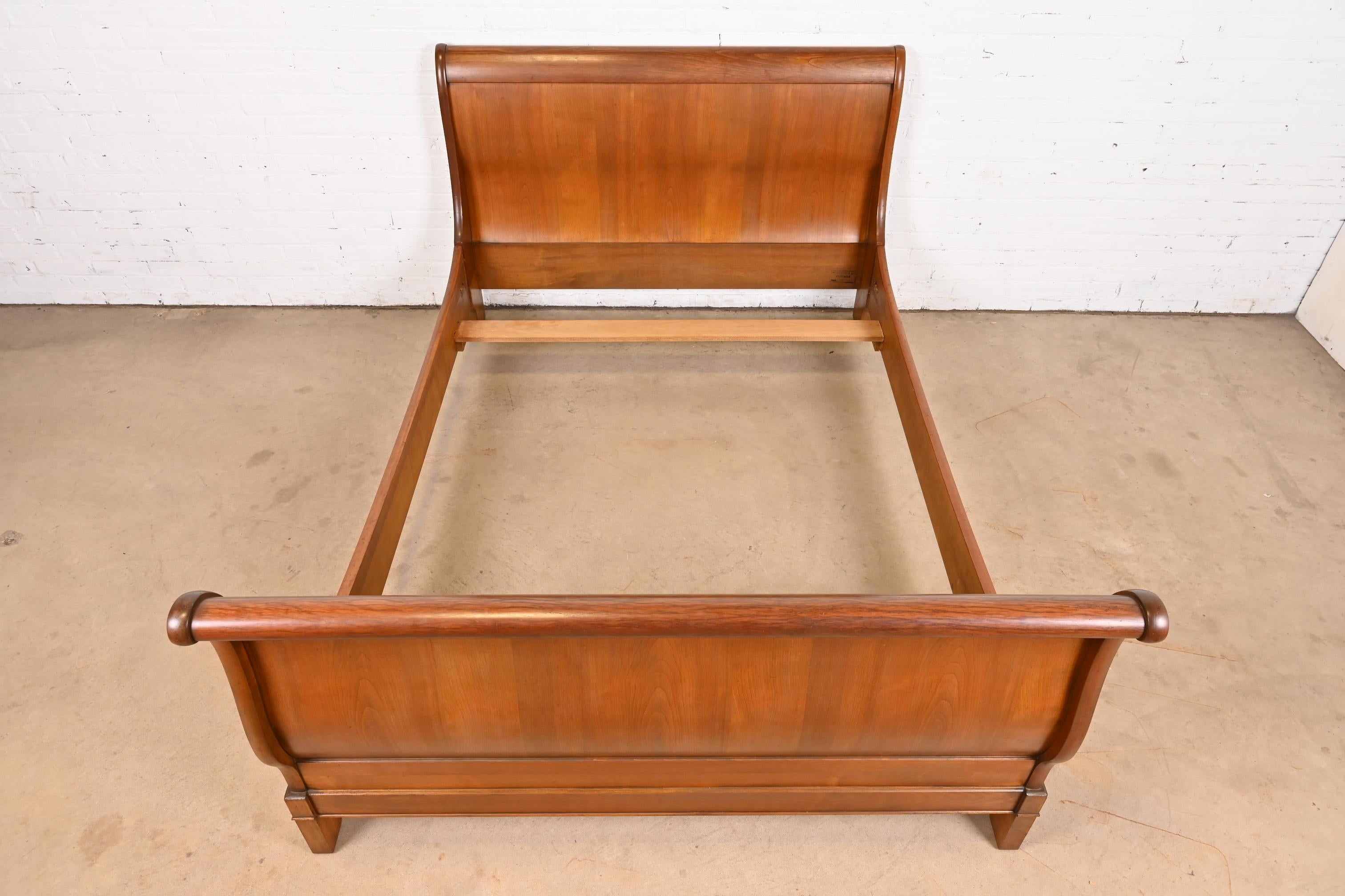 20th Century Grange French Louis Philippe Cherry Wood Full Size Sleigh Bed