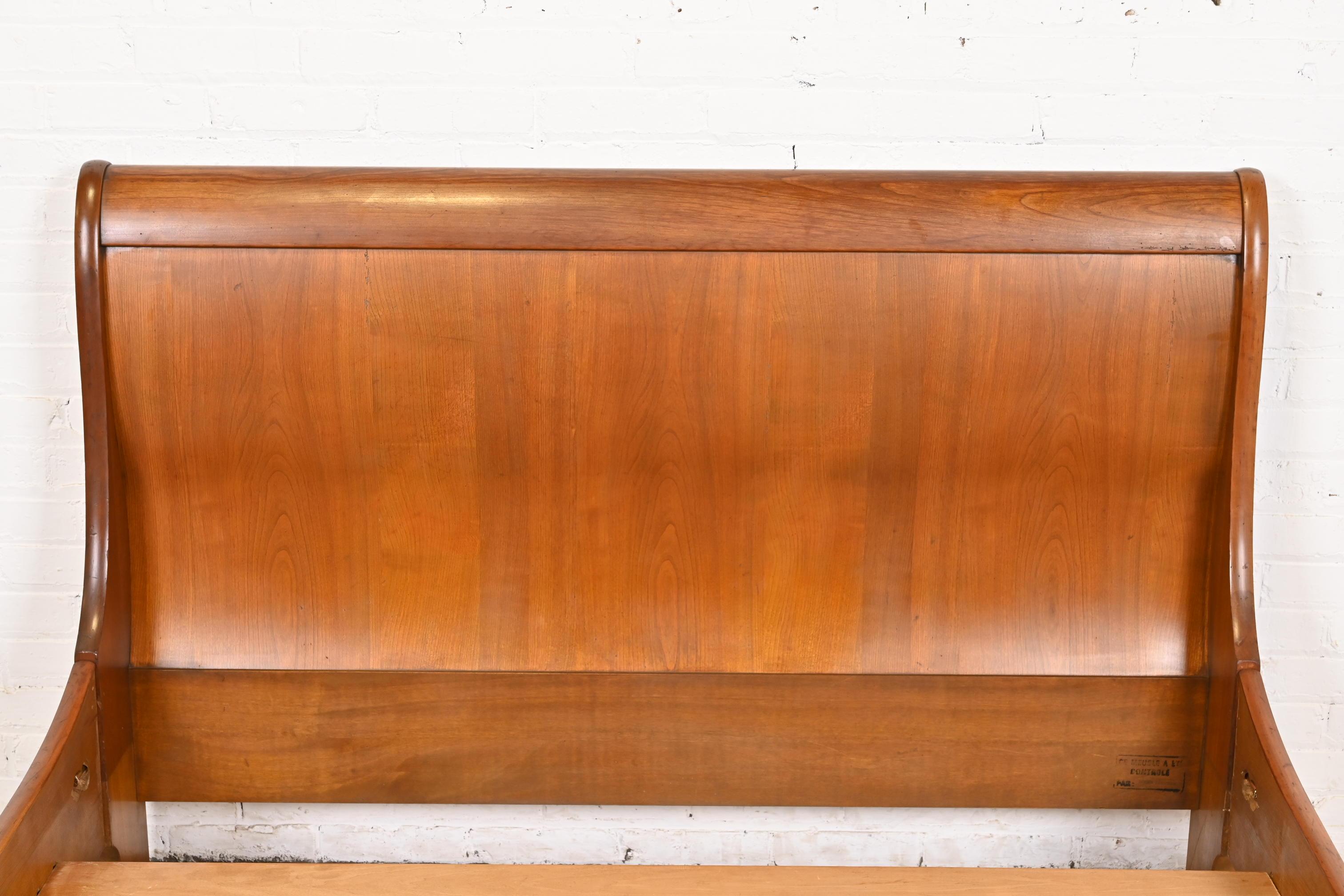 Grange French Louis Philippe Cherry Wood Full Size Sleigh Bed 1