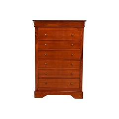 Grange French Louis Philippe Cherry Wood Highboy Dresser or Chest of Drawers Grange French Louis Philippe Cherry Wood Highboy Dresser or Chest of Drawers