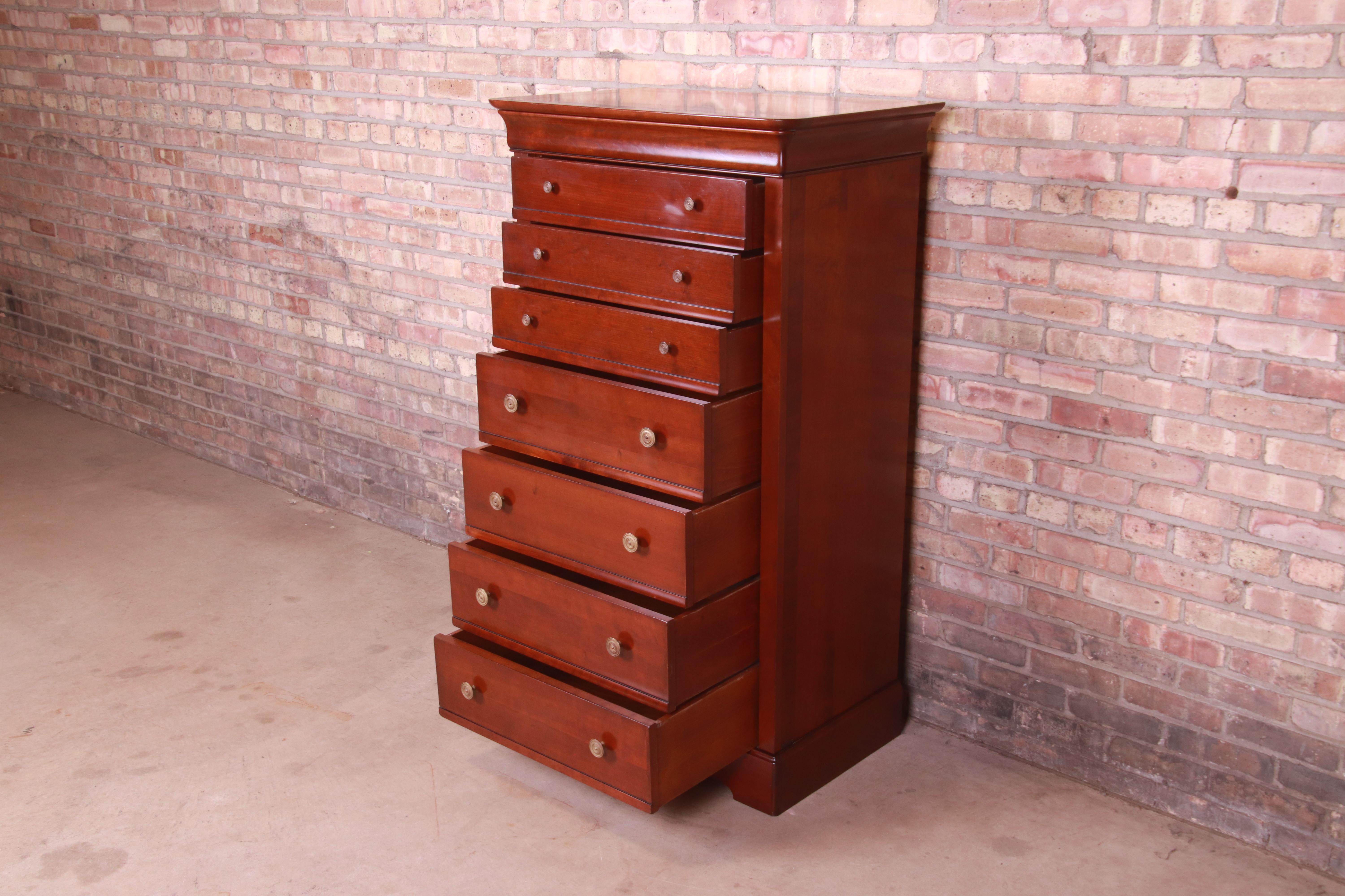 Grange French Louis Philippe Cherry Wood Lingerie Chest or Semainier 5