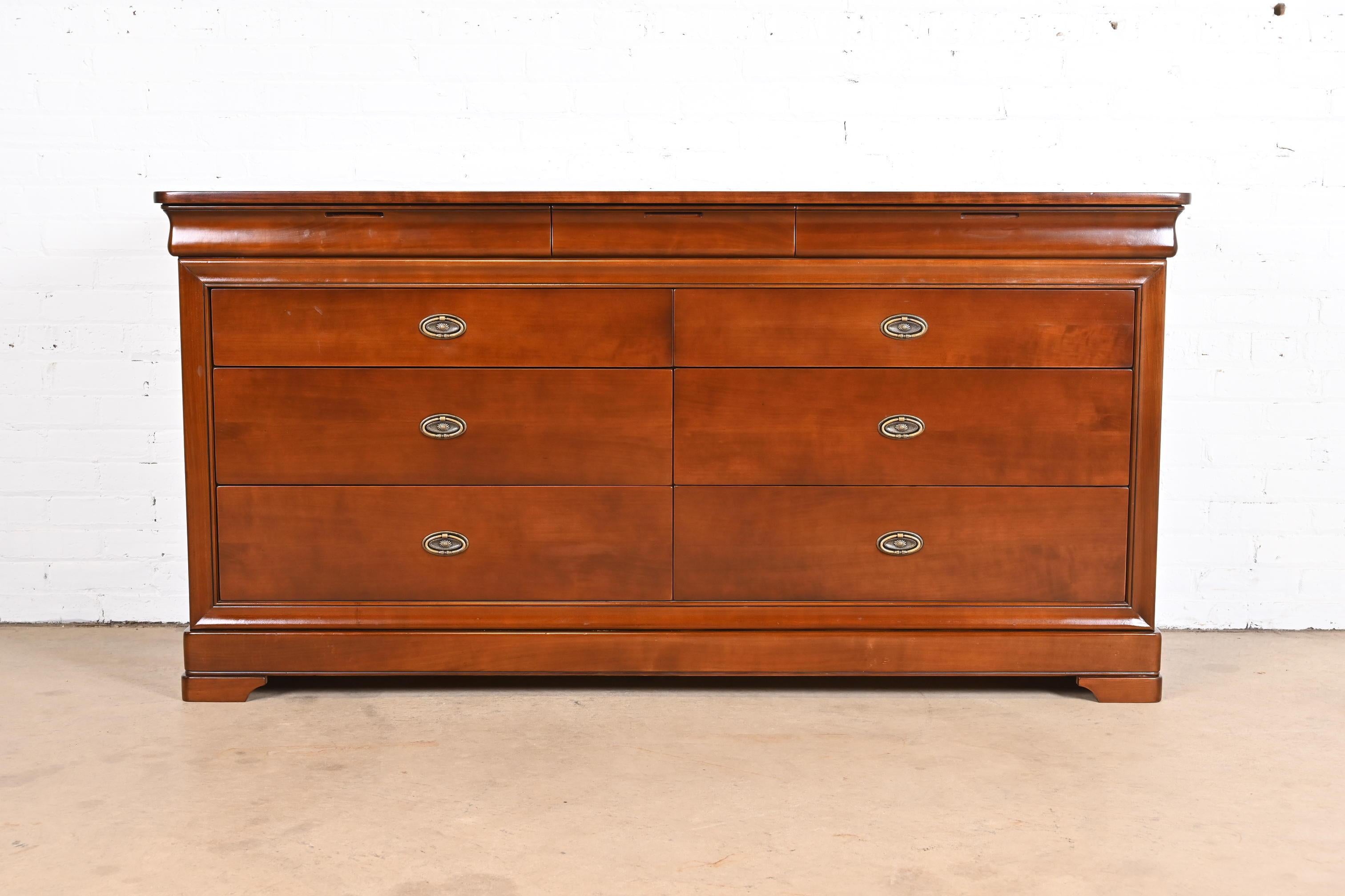 Grange French Louis Philippe Cherry Wood Long Dresser In Good Condition In South Bend, IN