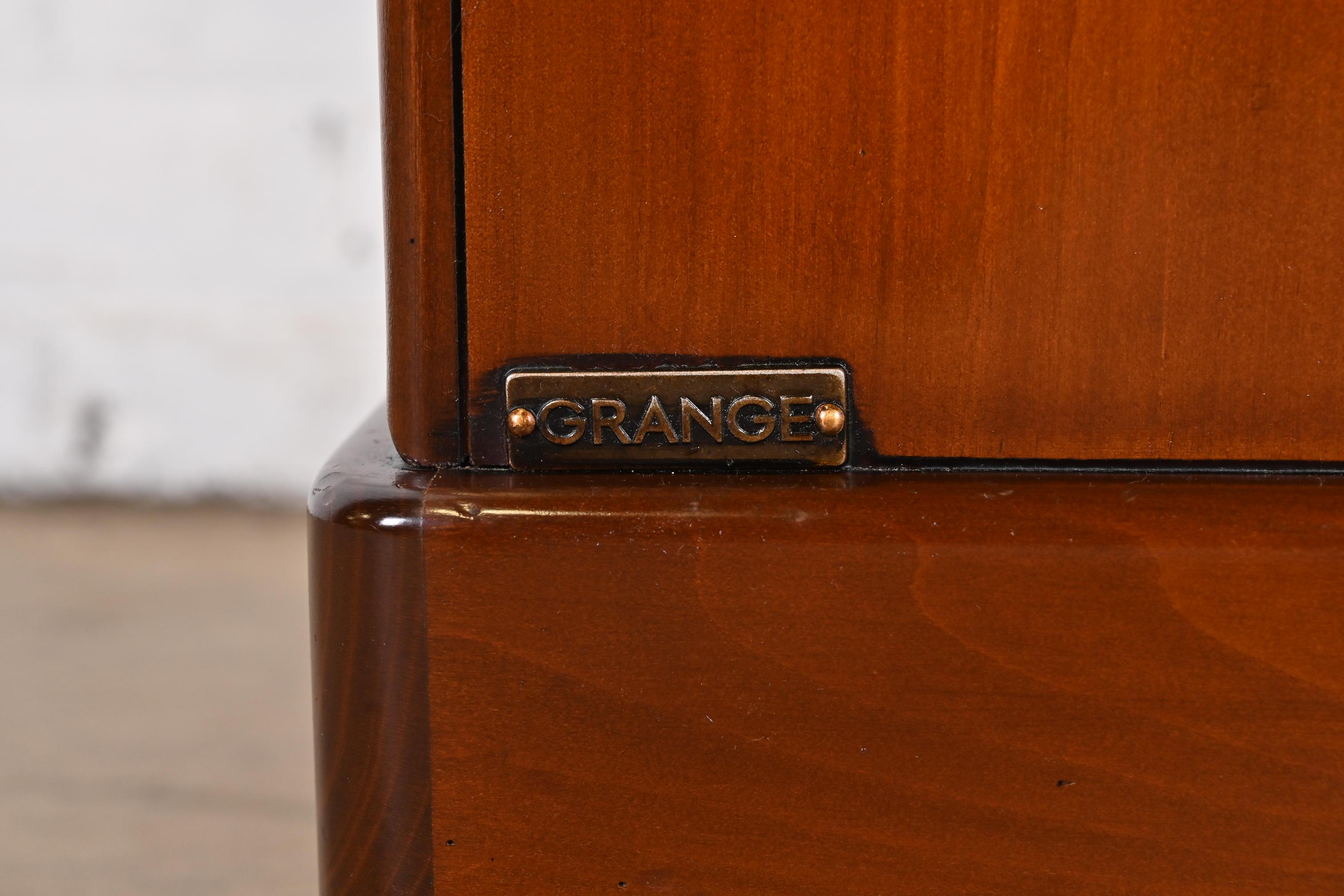 Grange French Louis Philippe Cherry Wood Nightstands, Pair 9