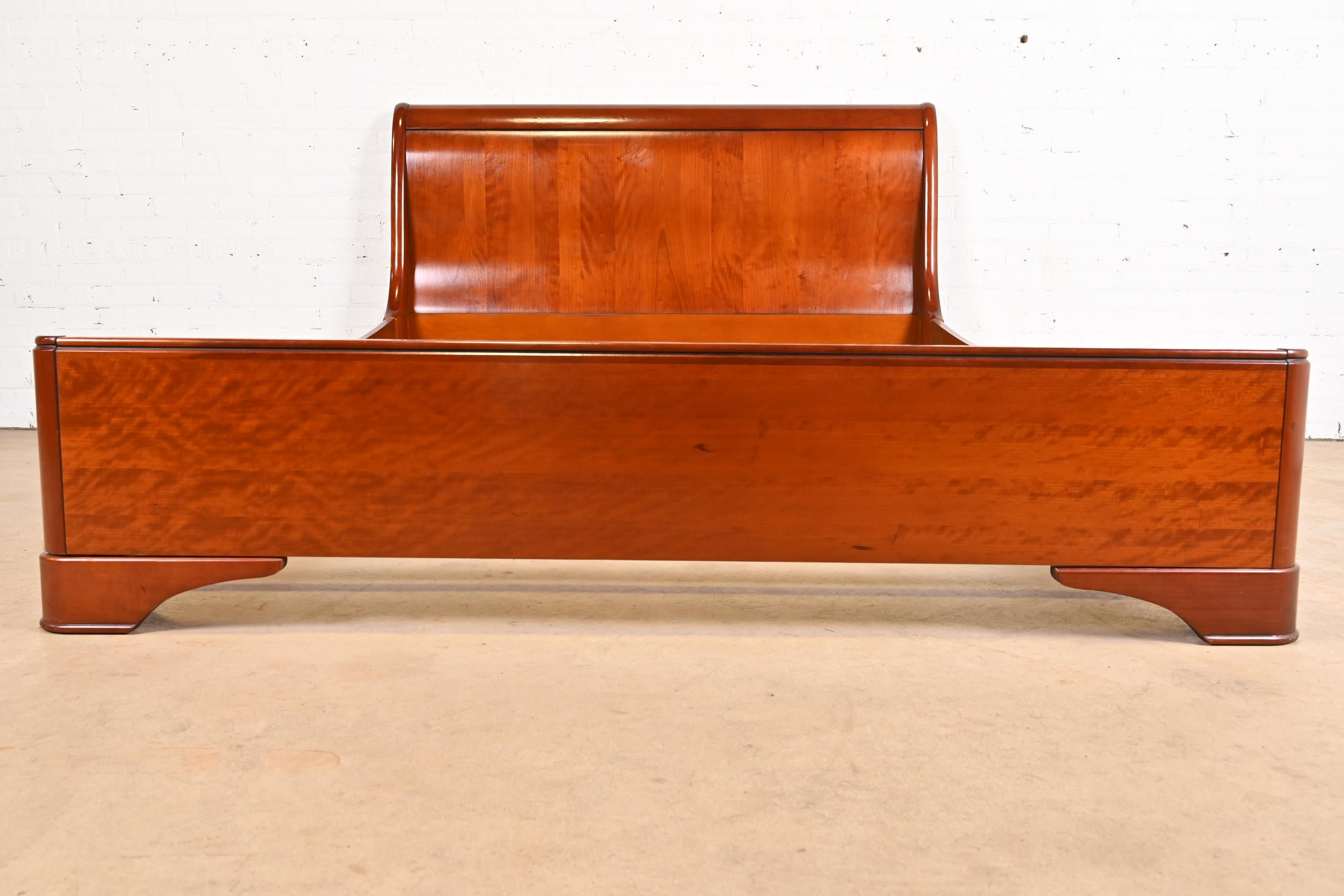 Grange French Louis Philippe Cherry Wood Queen Size Sleigh Bed 5