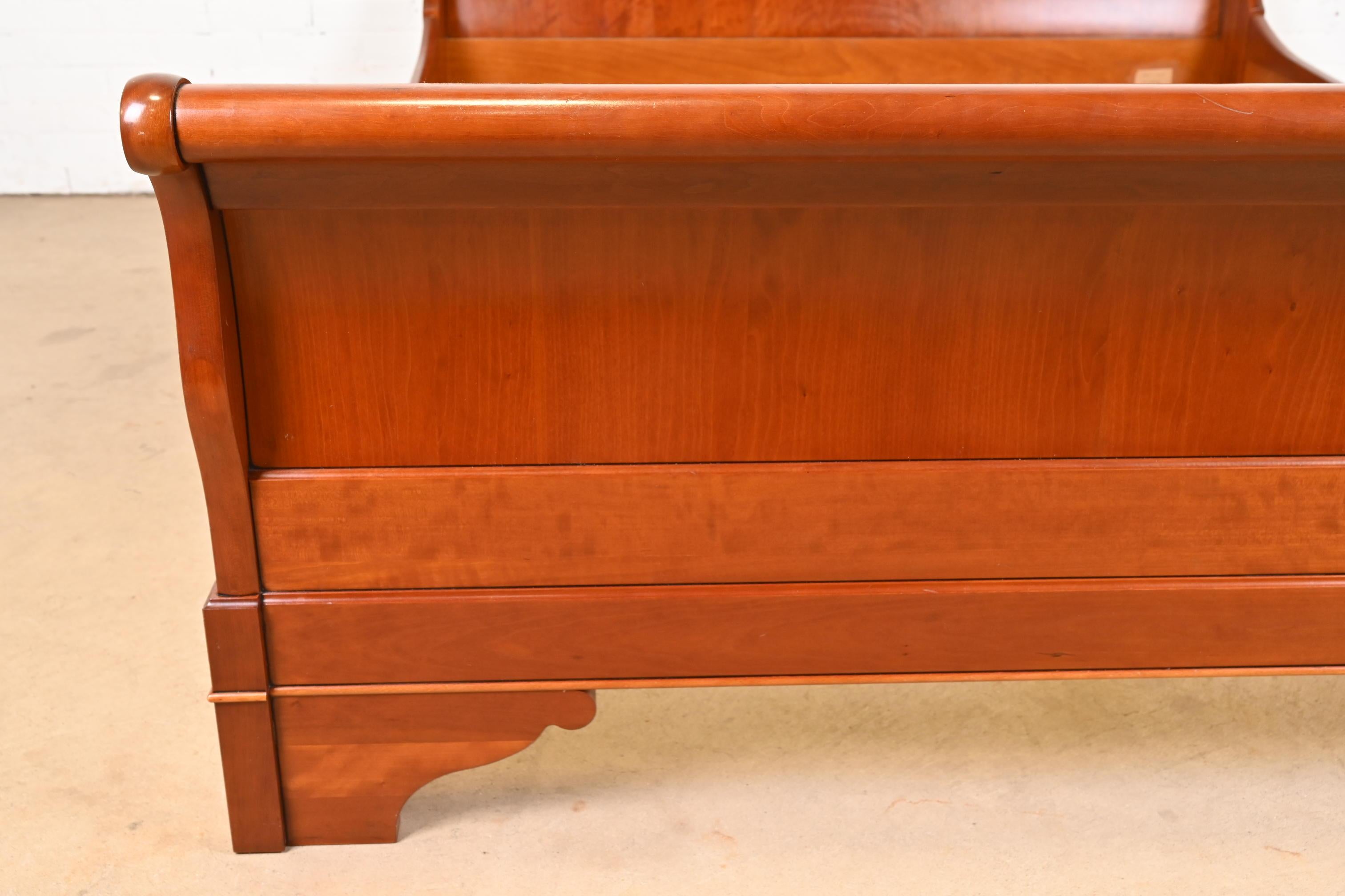 Grange French Louis Philippe Cherry Wood Queen Size Sleigh Bed 5