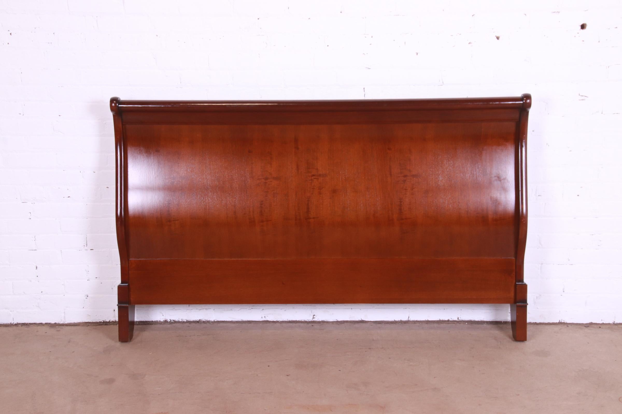 Grange French Louis Philippe Cherry Wood Queen Size Sleigh Bed 5