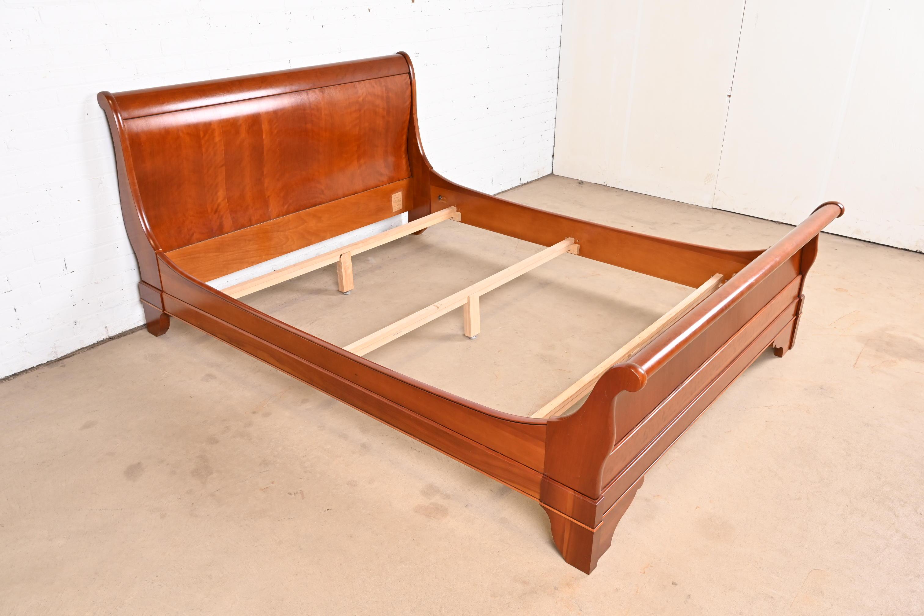 Grange French Louis Philippe Cherry Wood Queen Size Sleigh Bed 1