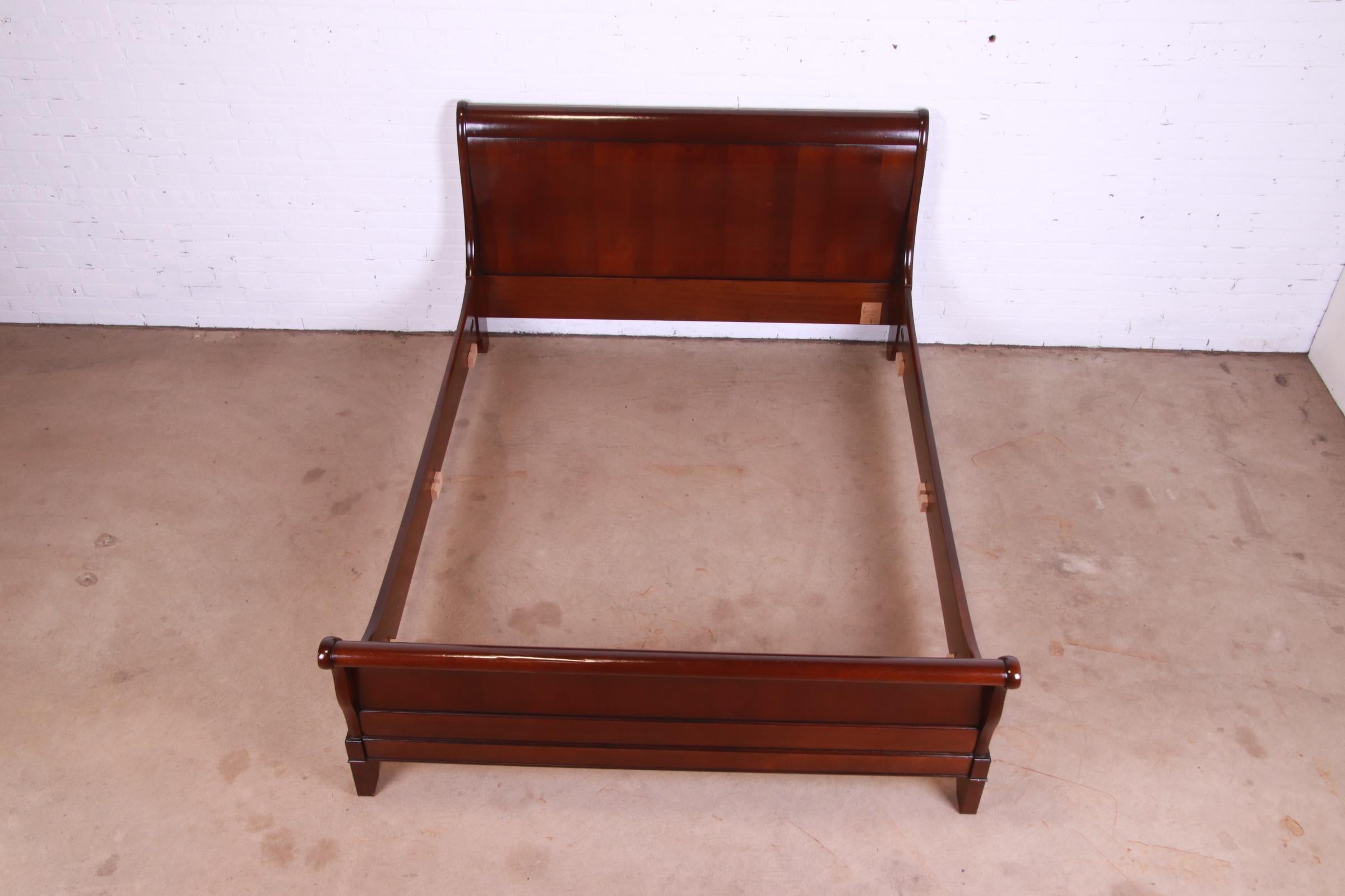 Grange French Louis Philippe Cherry Wood Queen Size Sleigh Bed 1