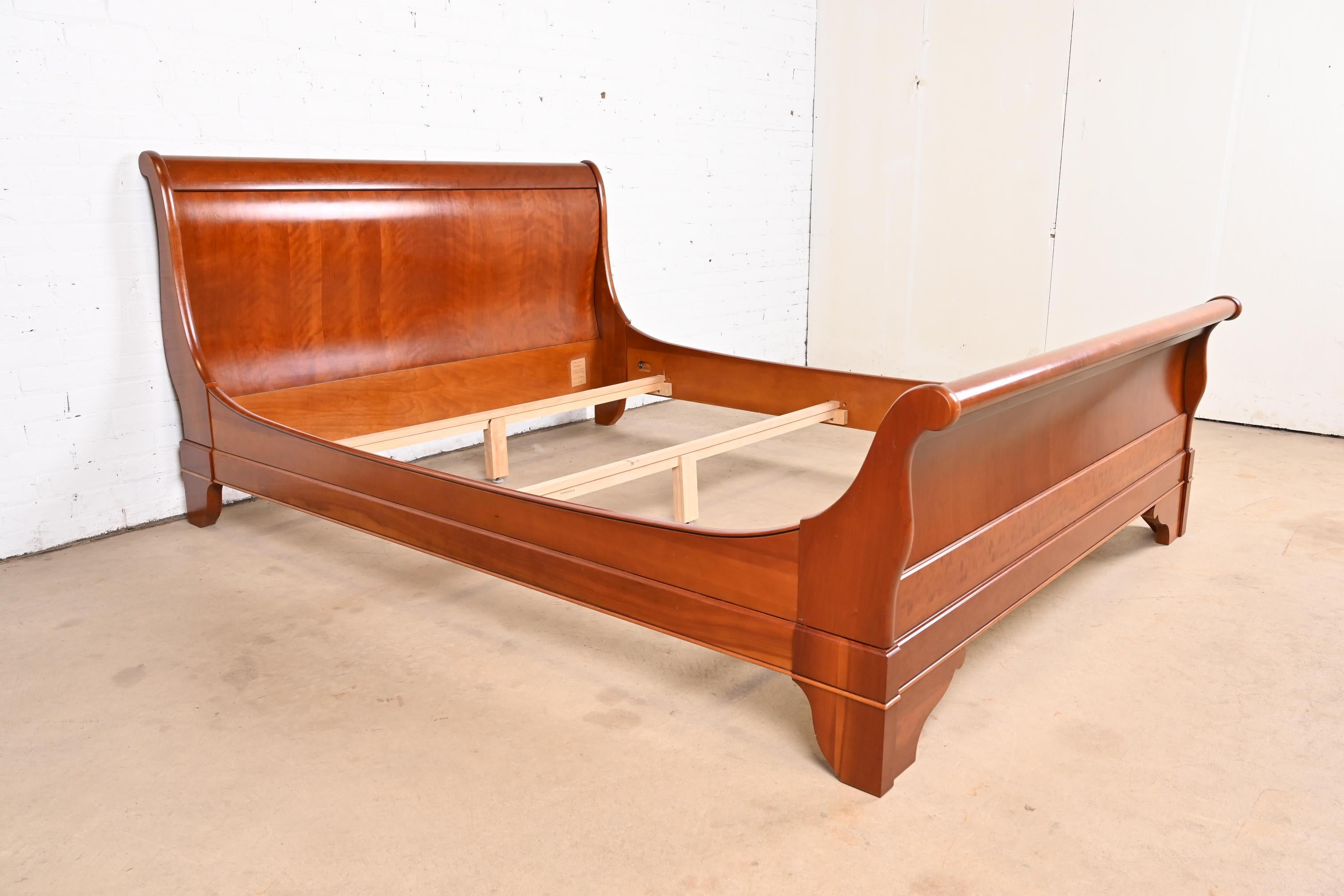 Grange French Louis Philippe Cherry Wood Queen Size Sleigh Bed 2