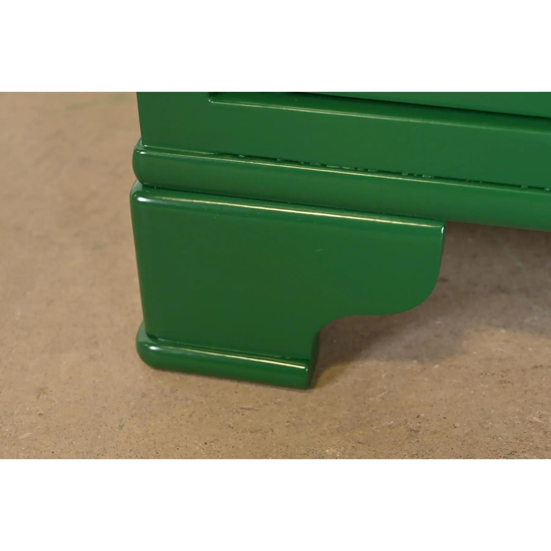 Grange French Louis Philippe Green Lacquered Nightstands, Newly Refinished For Sale 3