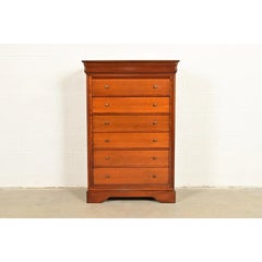 Grange French Louis Philippe Solid Cherry Wood Highboy Dresser