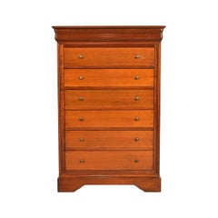 Grange French Louis Philippe Solid Cherry Wood Highboy Dresser